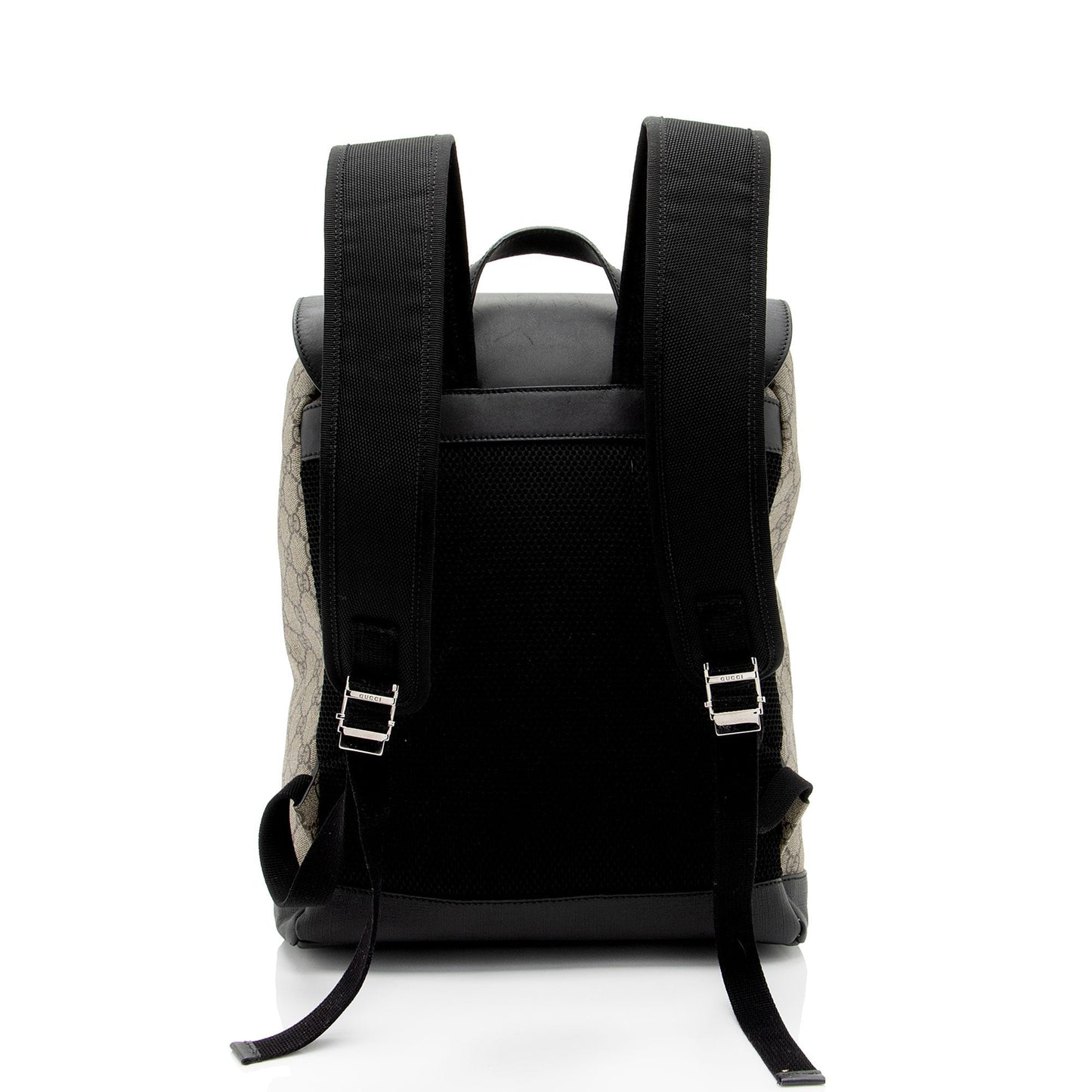 Gucci GG Supreme Backpack Leather Canvas Nylon Black Shoulder Bag