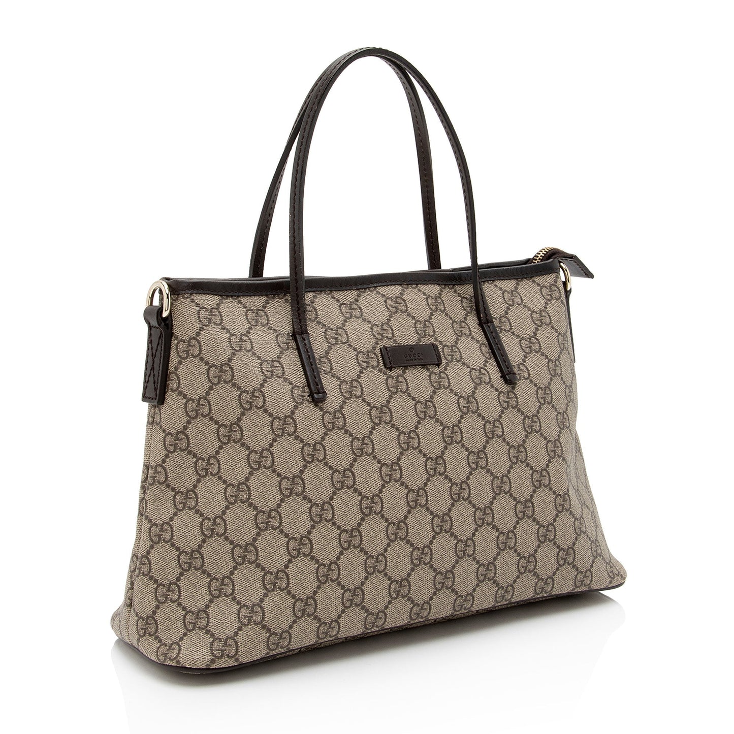Gucci GG Supreme Convertible SHF-3DHKoq Leather Canvas Brown Beige Tote Bag