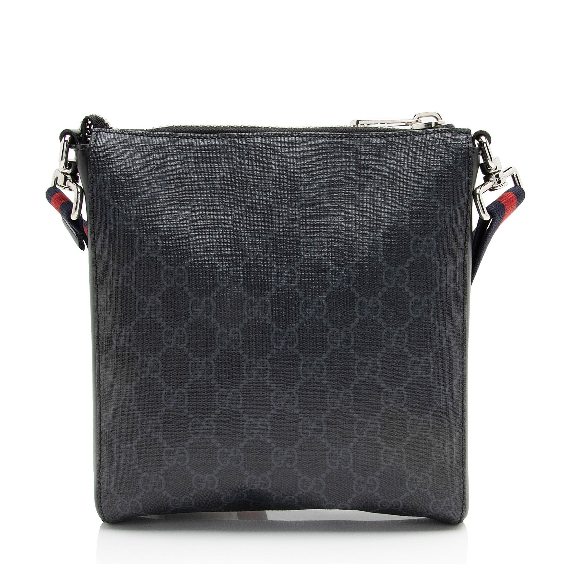 Gucci GG Supreme Messenger SHF-kQ3DUd Leather Canvas Nylon Black Shoulder Bag