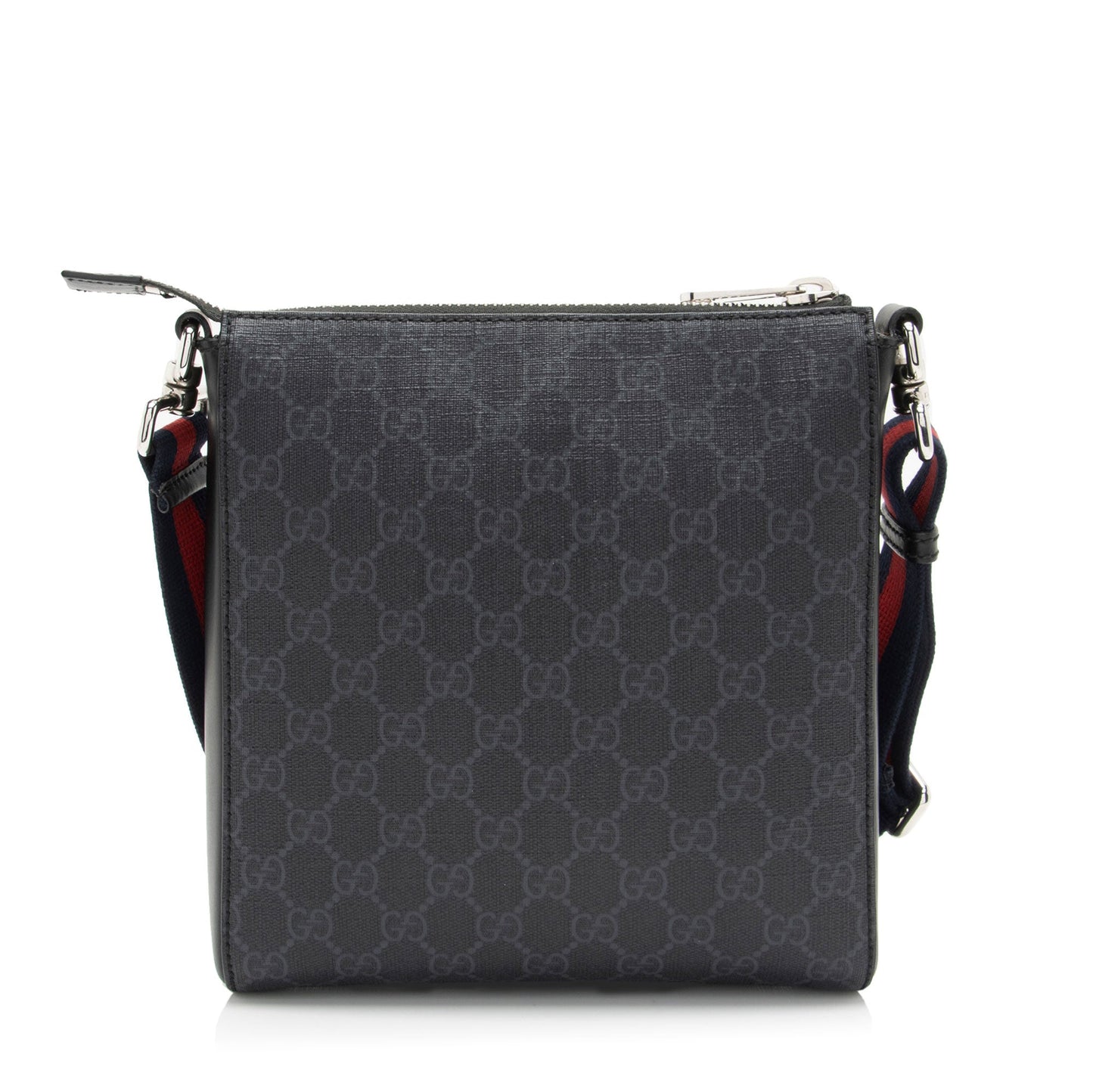 Gucci GG Supreme Messenger Leather Canvas Nylon Black Shoulder Bag Shf Wzt0Nl