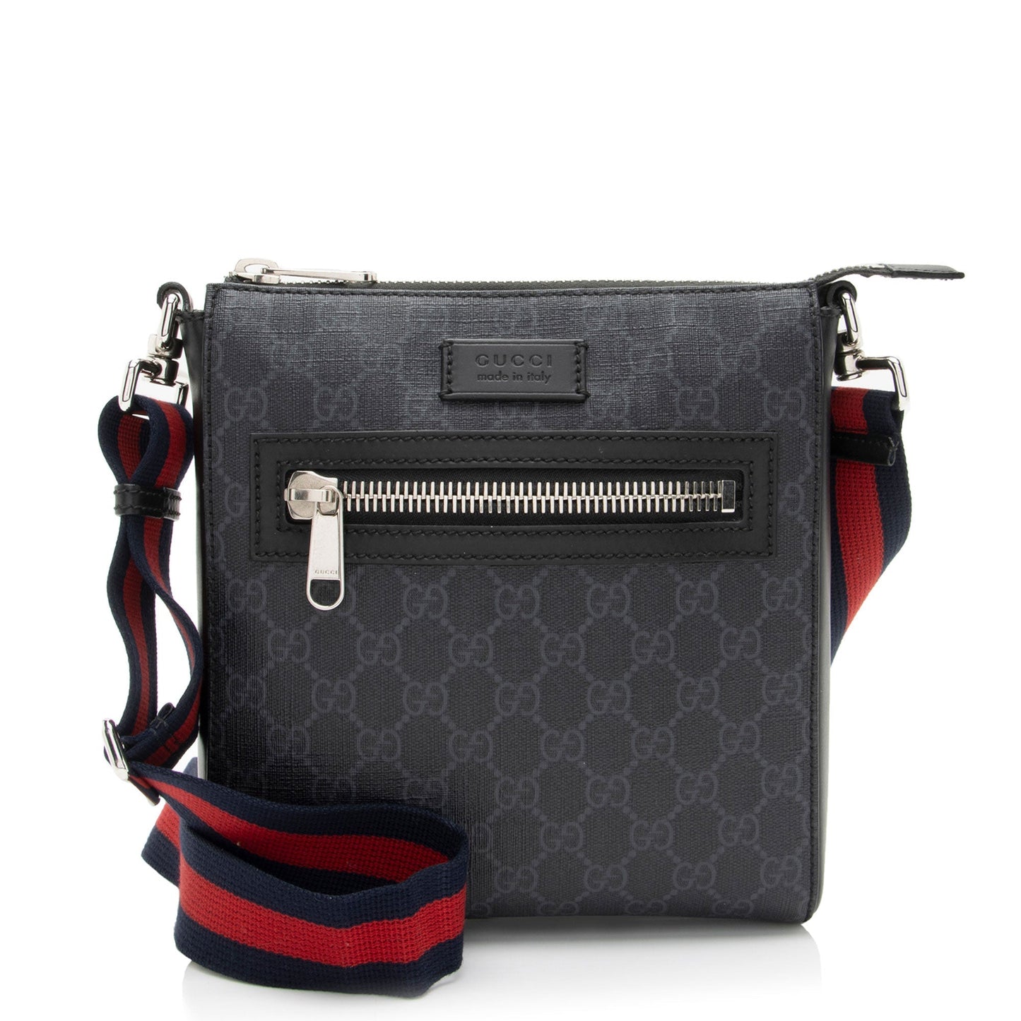 Gucci GG Supreme Messenger Leather Canvas Nylon Black Shoulder Bag Shf Wzt0Nl