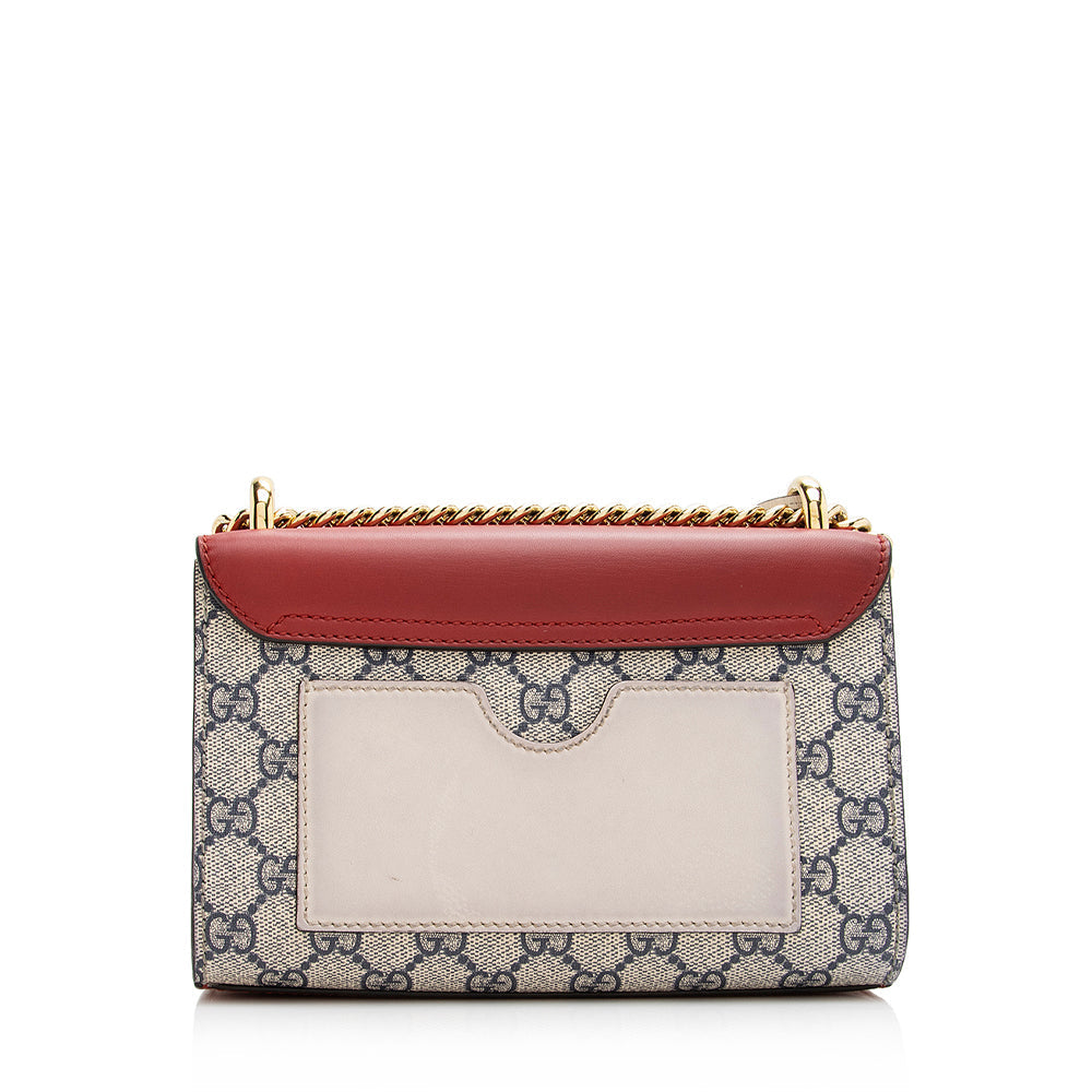 Gucci GG Supreme Padlock SHF Leather Canvas Blue Small Shoulder Bag