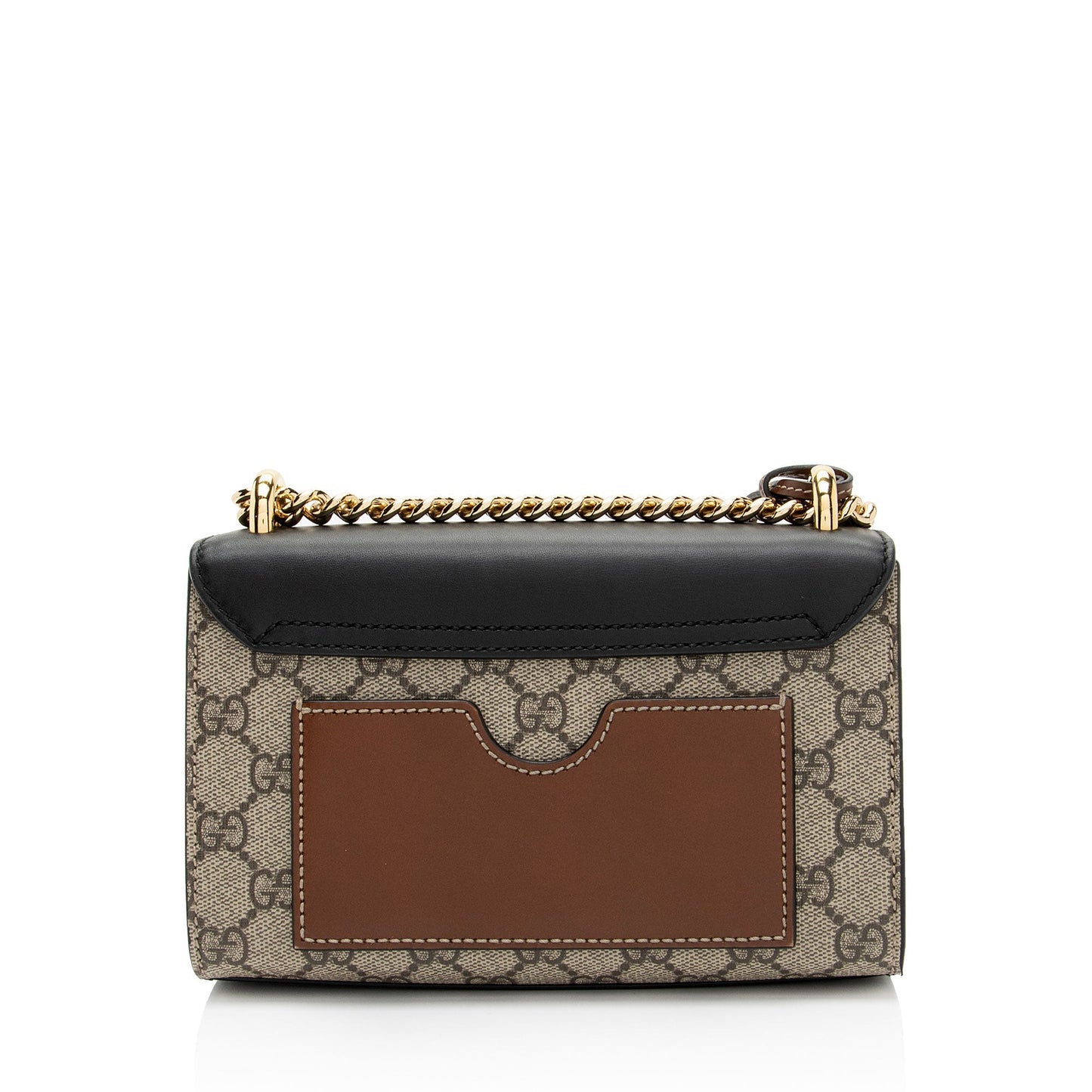 Gucci GG Supreme Padlock SHF-rqVDip Leather Canvas Black Brown Shoulder Bag