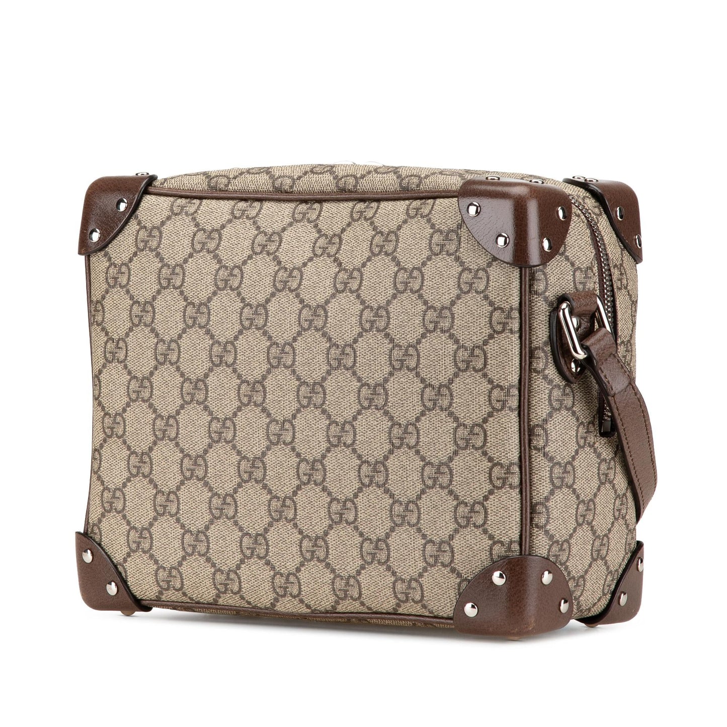 Gucci GG Supreme Soft Trunk Canvas Calf Brown Crossbody Bag