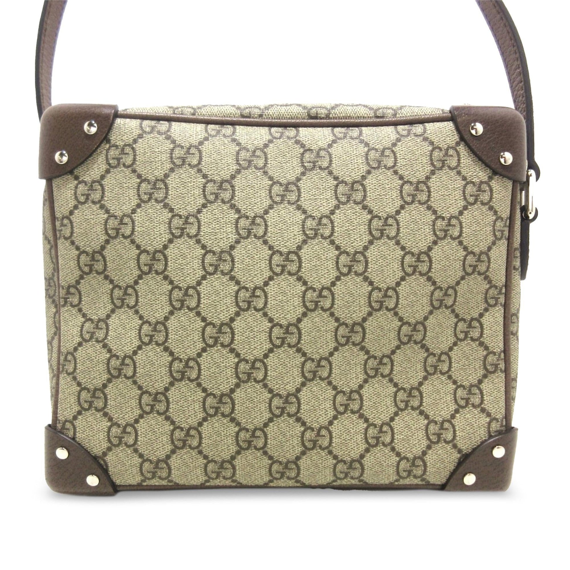 Gucci GG Supreme Soft Trunk SHG-QWwhNj Canvas Calf Brown Crossbody Bag