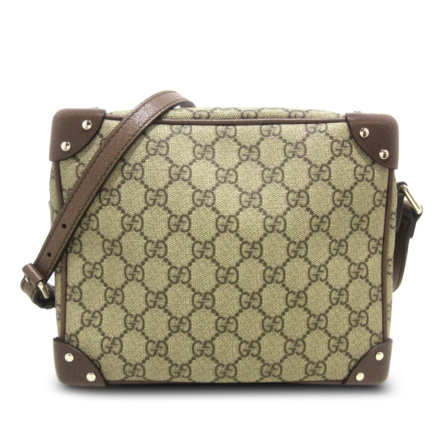 Gucci GG Supreme Soft Trunk SHG-QWwhNj Canvas Calf Brown Crossbody Bag