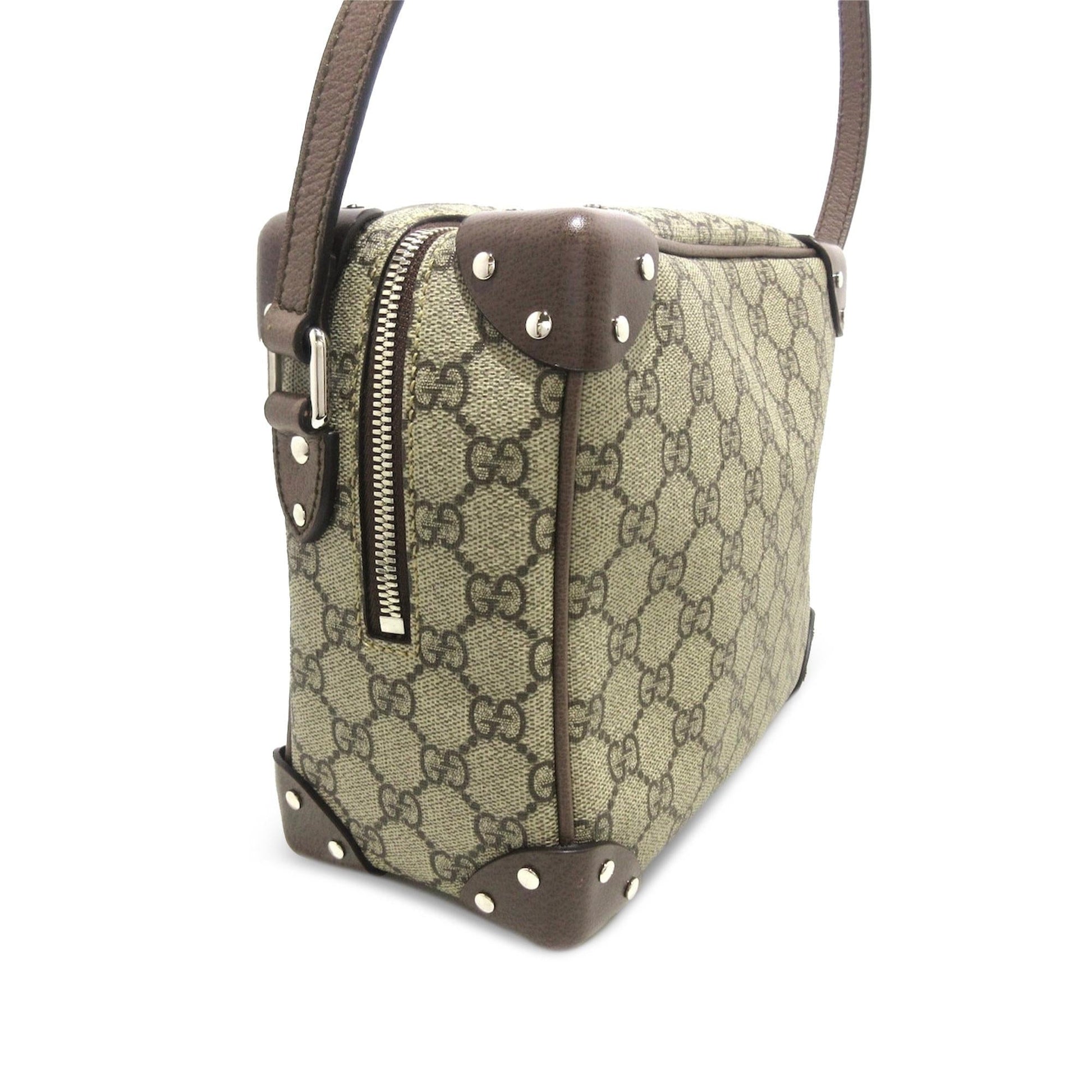 Gucci GG Supreme Soft Trunk SHG-QWwhNj Canvas Calf Brown Crossbody Bag