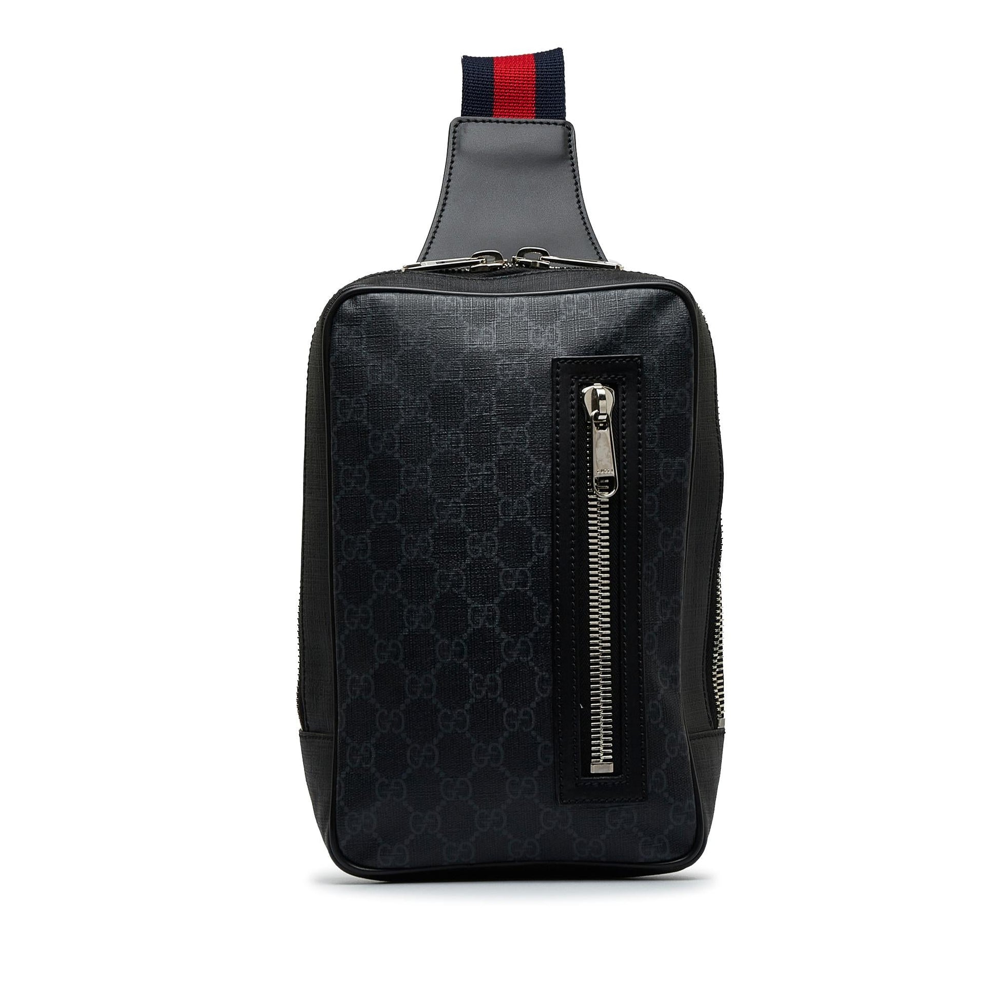 Gucci GG Supreme Soft Zip Web Canvas Black Backpack