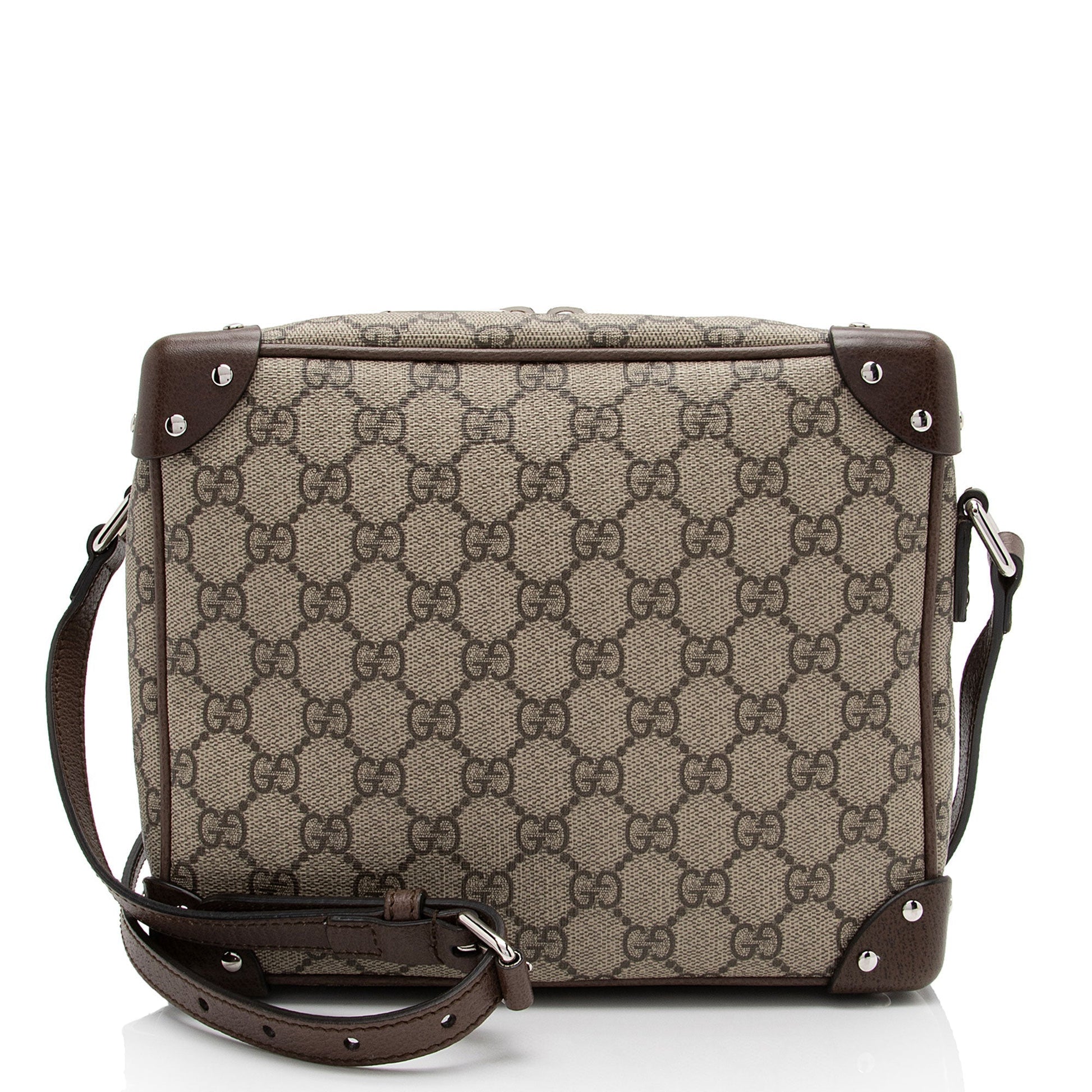 Gucci GG Supreme Square Messenger SHF-JAMrY6 Leather Canvas Brown Beige Shoulder Bag