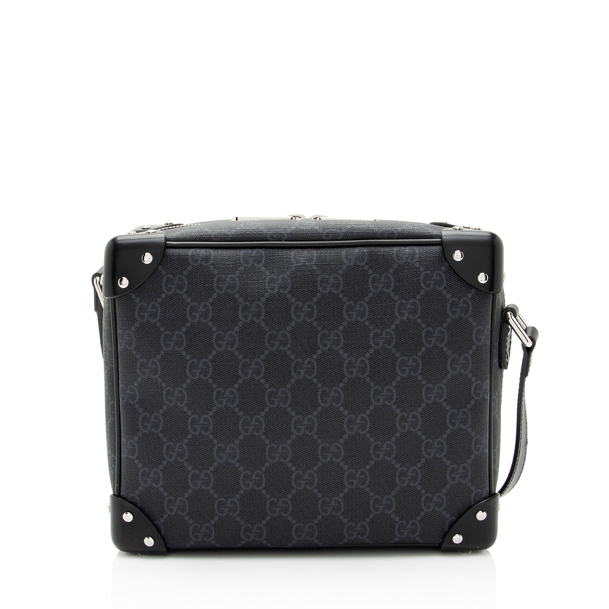 Gucci GG Supreme Square SHF-6wuVCQ Leather Canvas Black Crossbody Bag