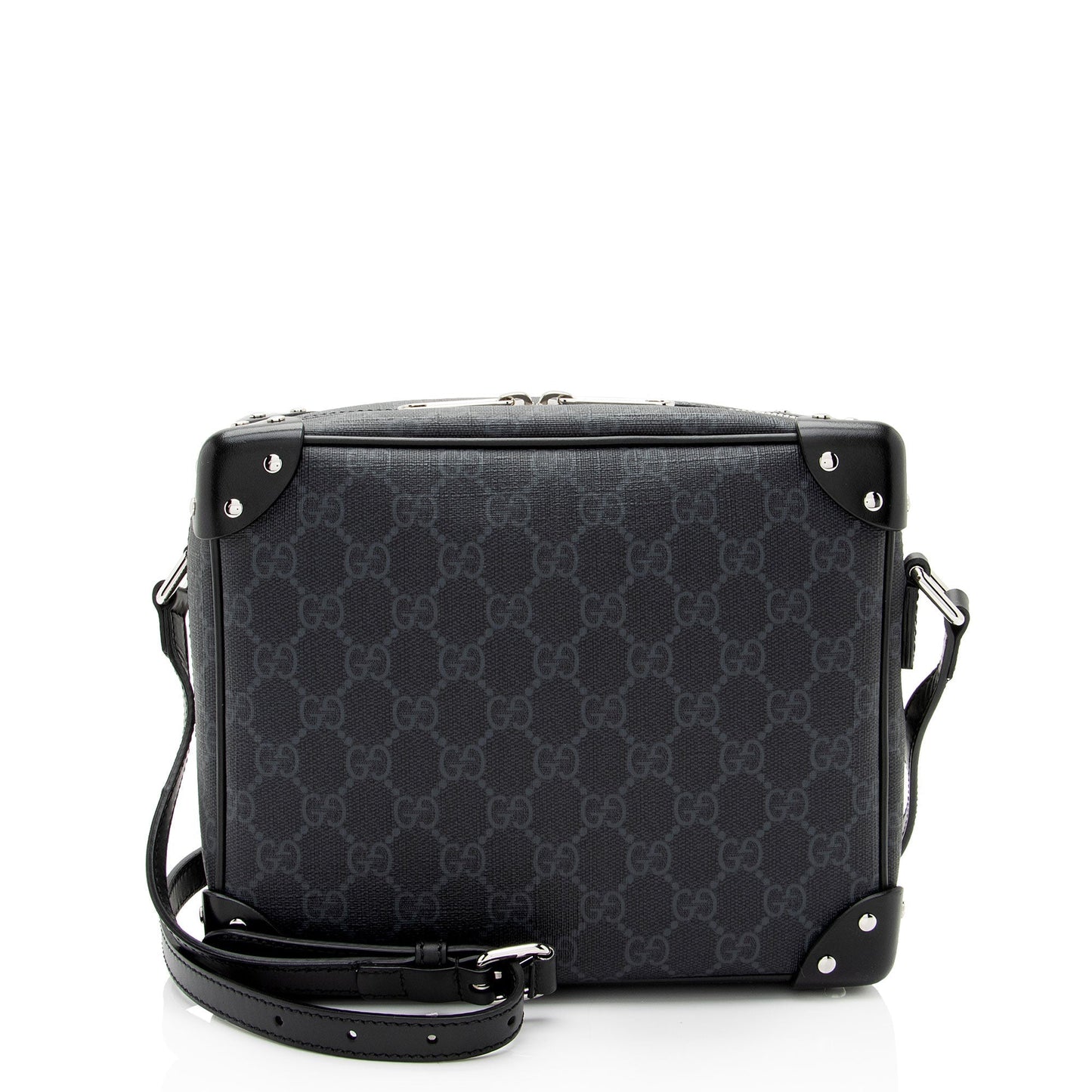 Gucci GG Supreme Square SHF-6wuVCQ Leather Canvas Black Crossbody Bag