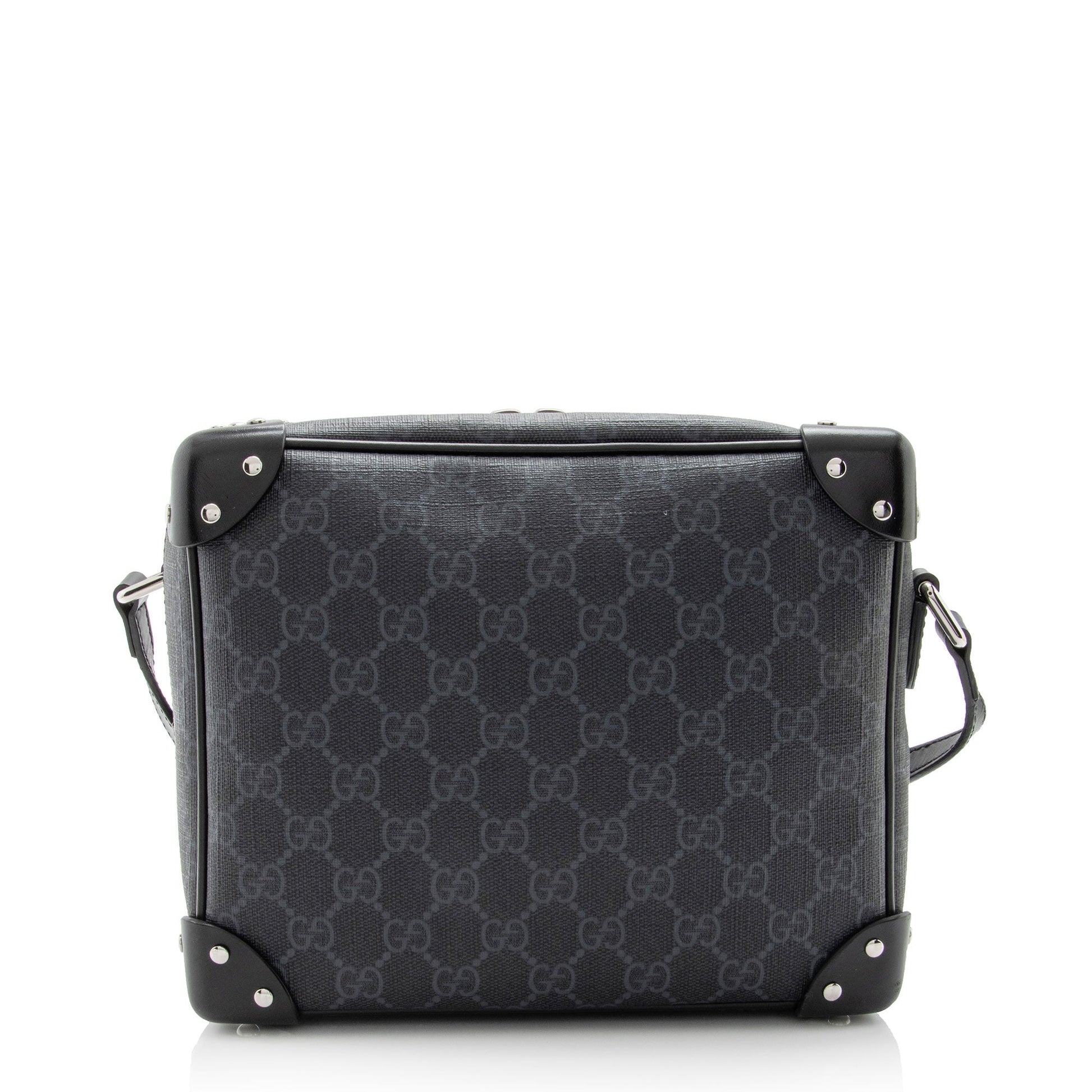 Gucci GG Supreme Square SHF-lfm2V7 Leather Canvas Black Crossbody Bag