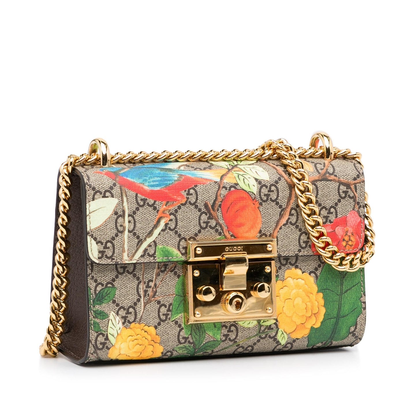 Gucci GG Supreme Tian Padlock SHG-uSnoxg Canvas Brown Crossbody Bag