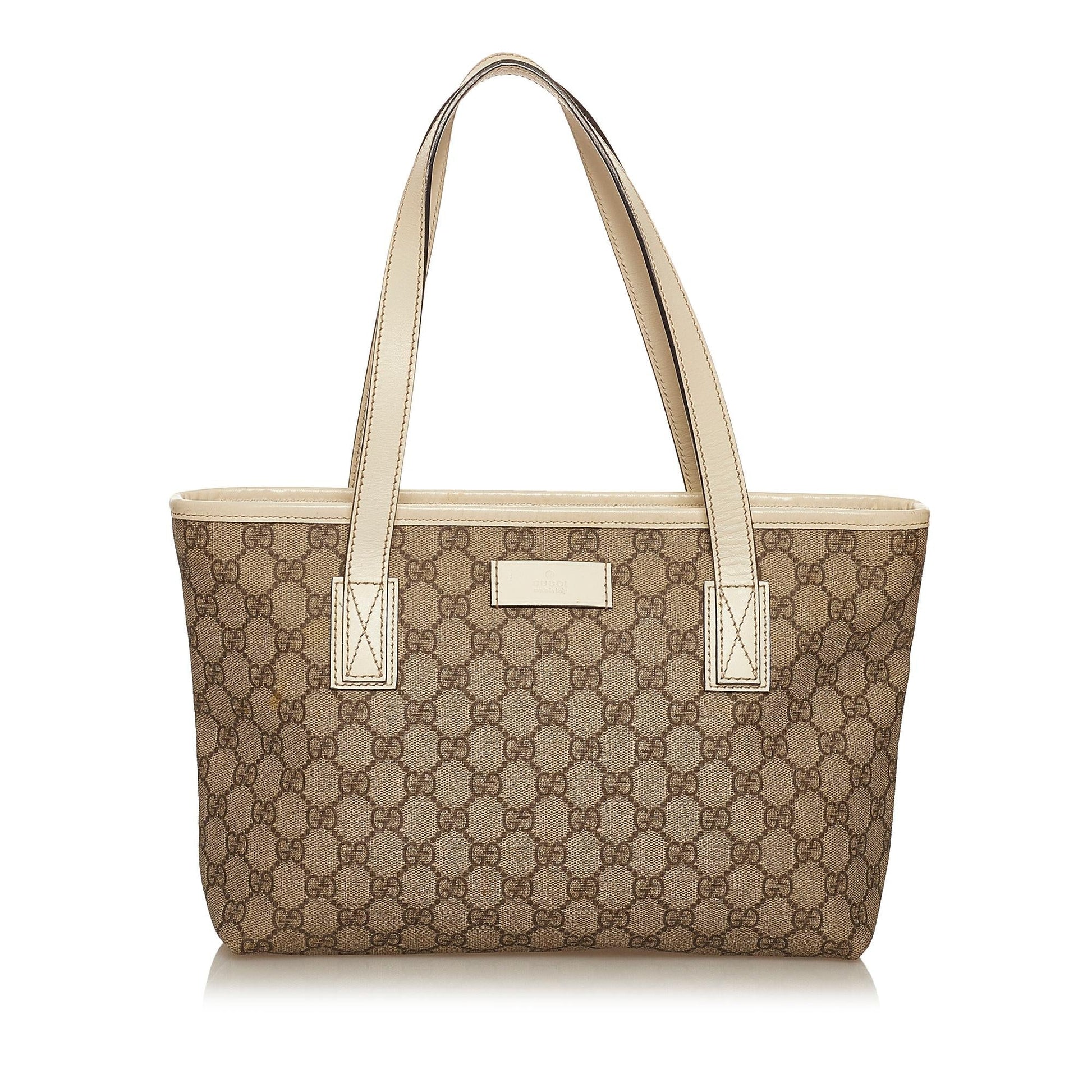 Gucci GG Supreme SHG Canvas White Brown Tote Bag