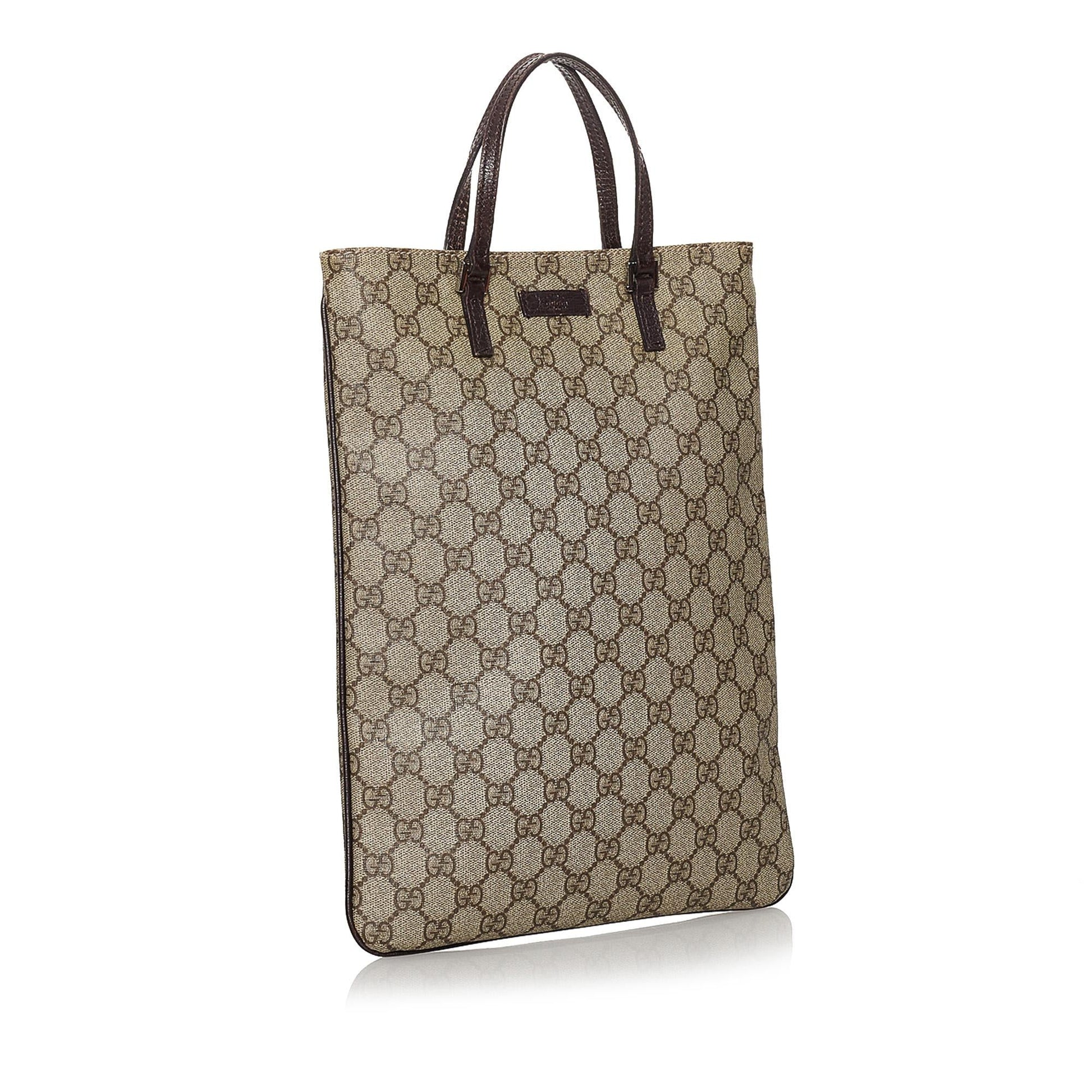 Gucci GG Supreme SHG Canvas Calf Brown Tote Bag 3