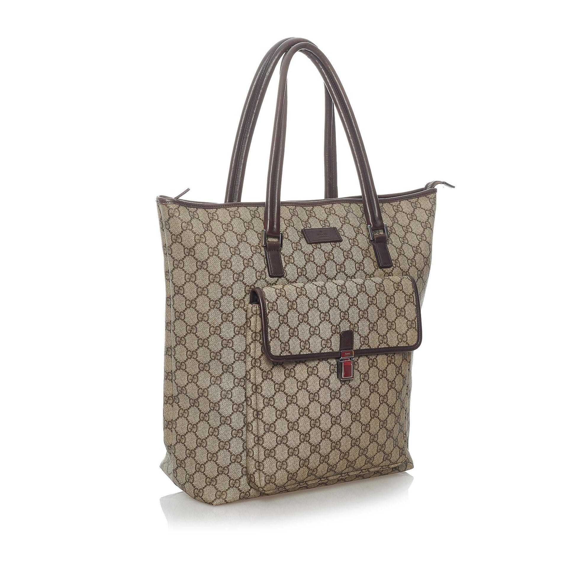 Gucci GG Supreme SHG Canvas Brown Tote Bag 10