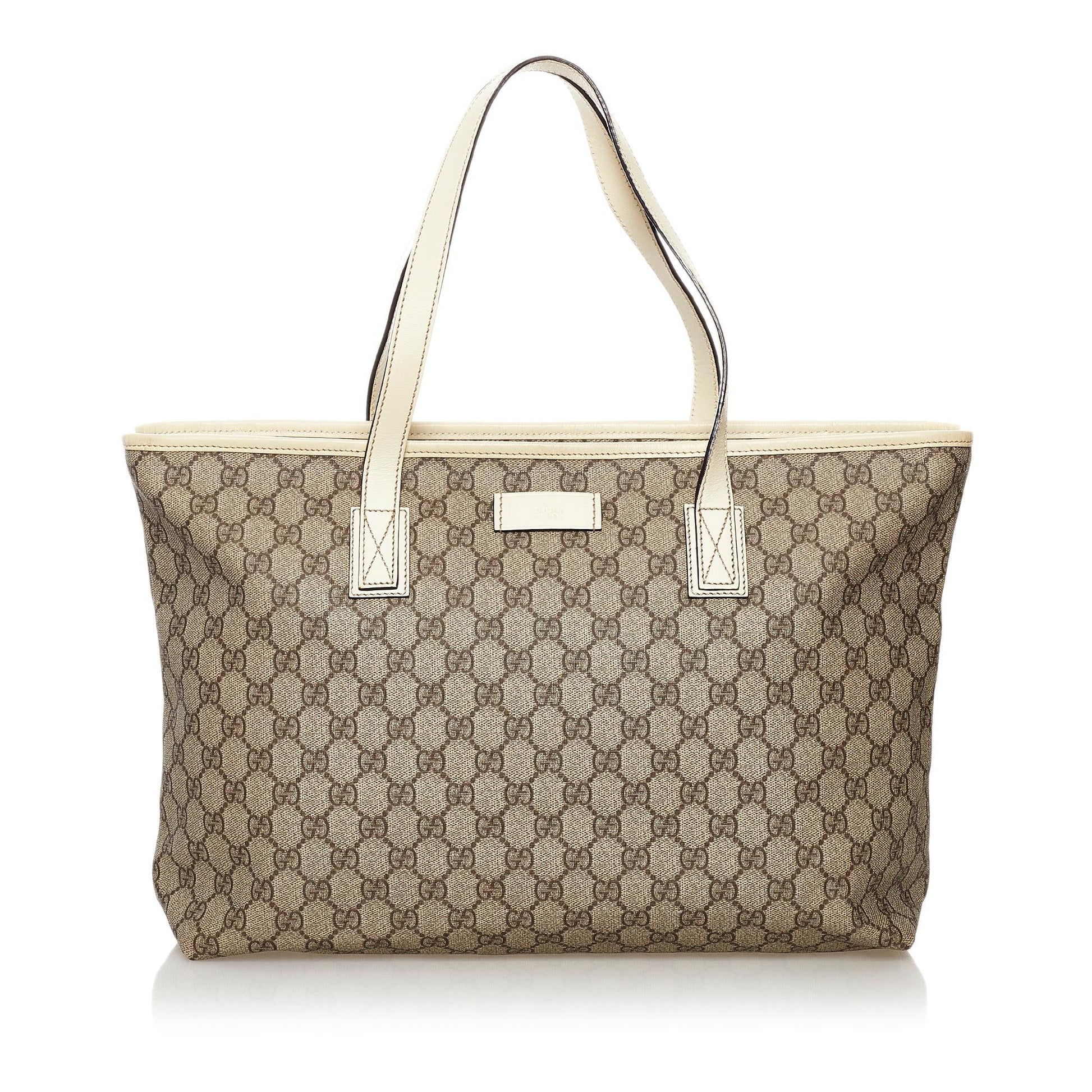 Gucci GG Supreme SHG Canvas White Brown Tote Bag 5