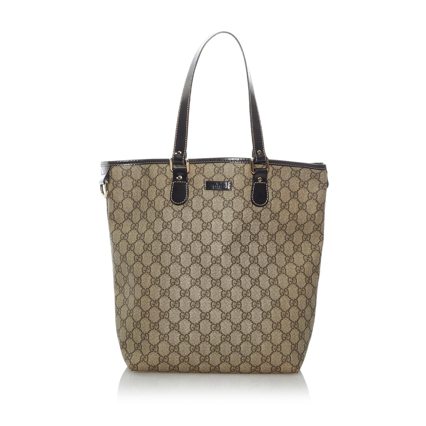 Gucci GG Supreme SHG Canvas Calf Brown Tote Bag 5