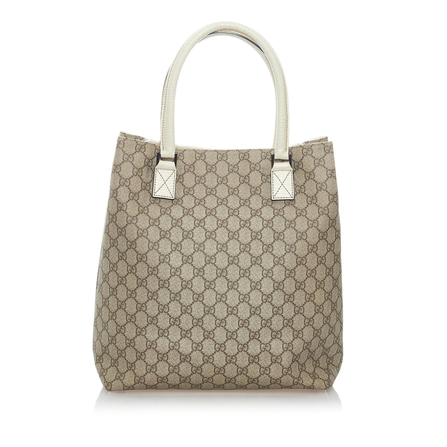 Gucci GG Supreme SHG Canvas White Brown Tote Bag 6