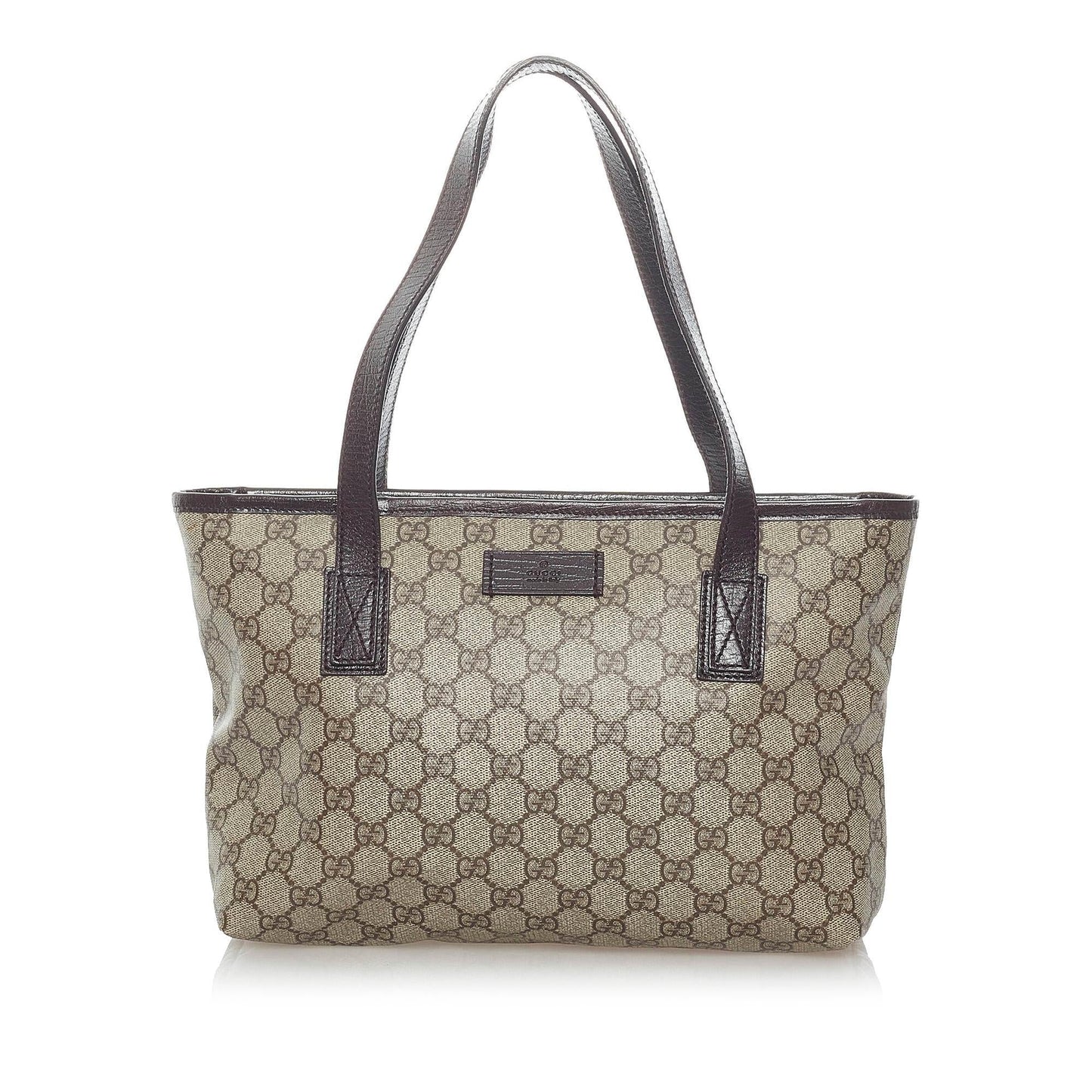 Gucci GG Supreme SHG Canvas Calf Brown Tote Bag 6