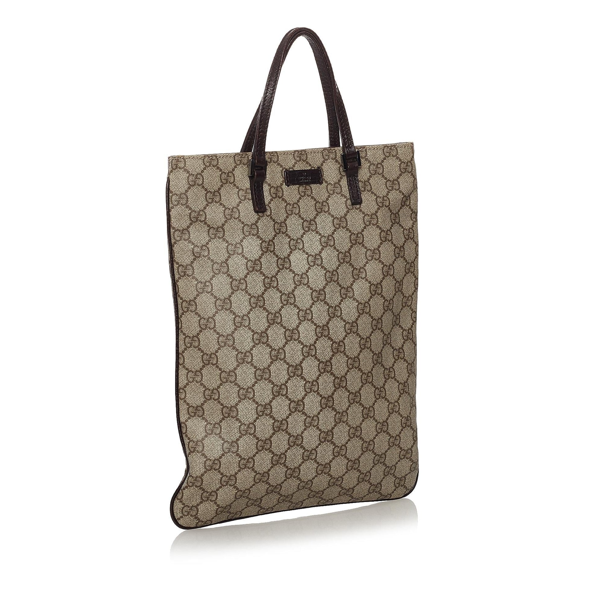 Gucci GG Supreme SHG Canvas Black Brown Tote Bag