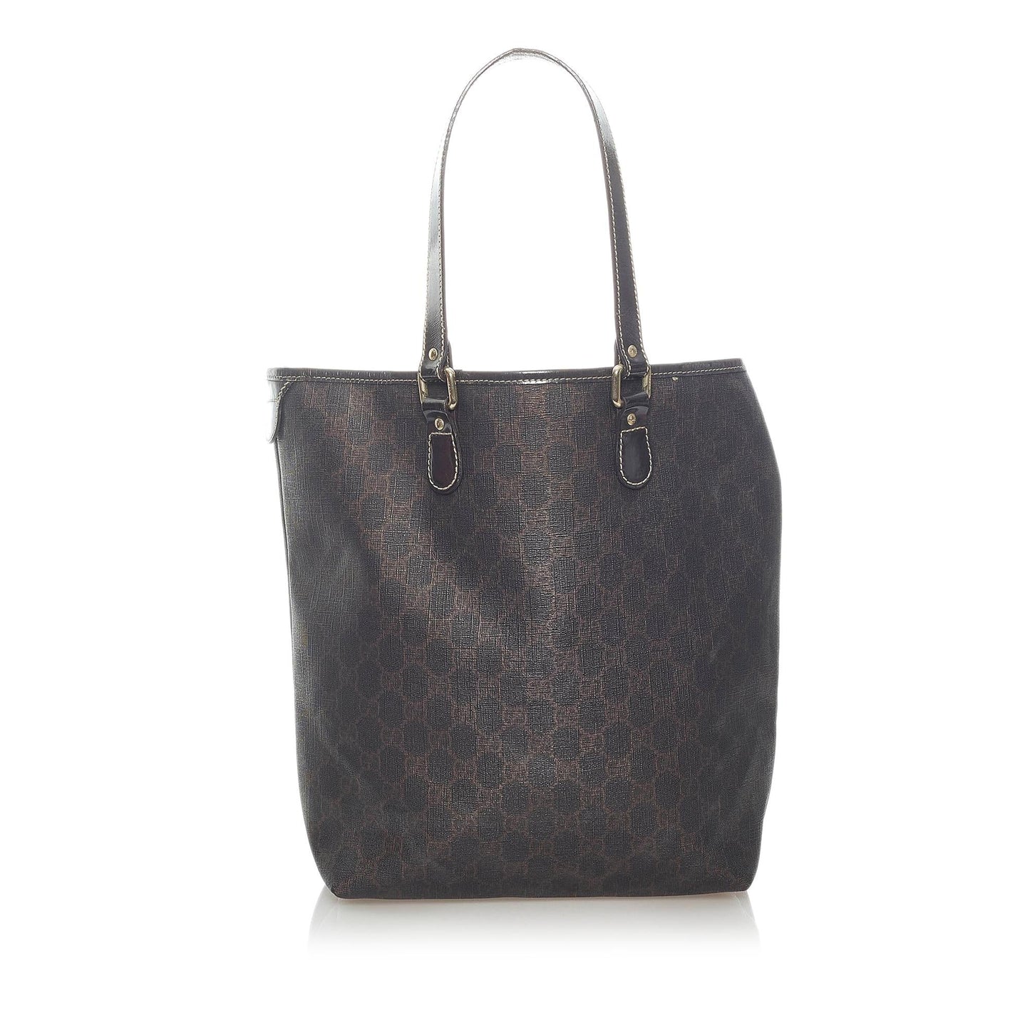 Gucci GG Supreme SHG Canvas Calf Brown Tote Bag Bag Shg