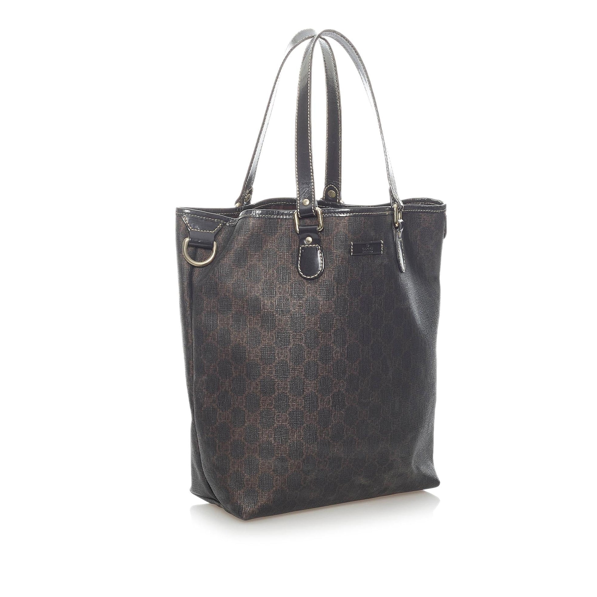 Gucci GG Supreme SHG Canvas Calf Brown Tote Bag Bag Shg