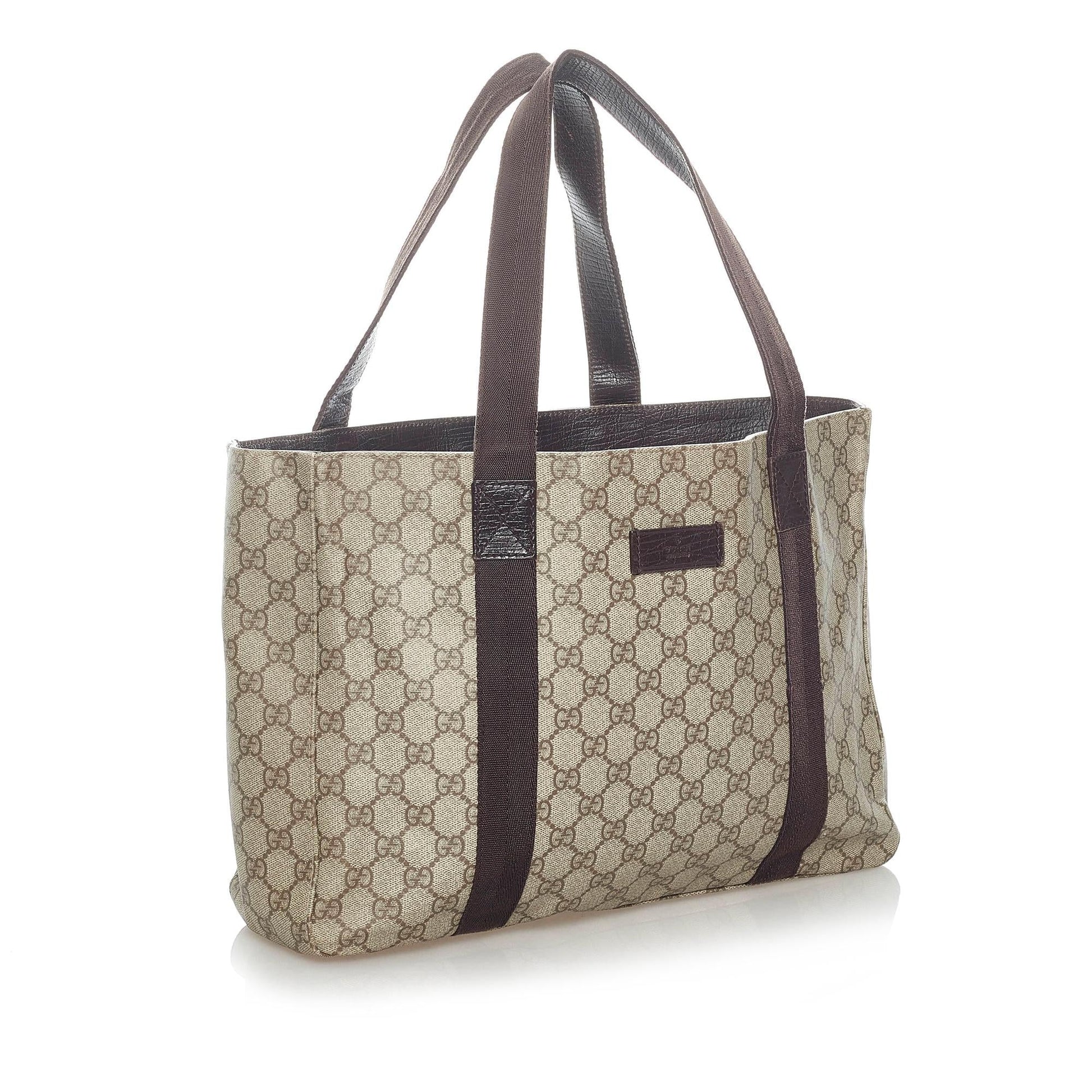 Gucci GG Supreme SHG Canvas Brown Tote Bag Bag Shg