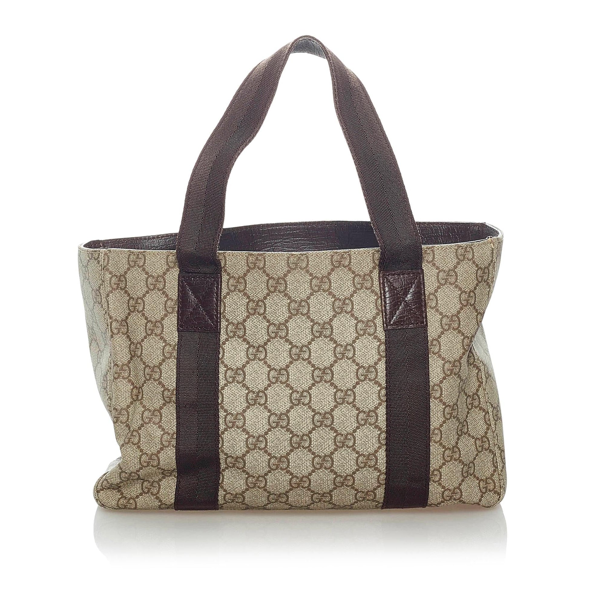 Gucci GG Supreme SHG Canvas Brown Tote Bag 3