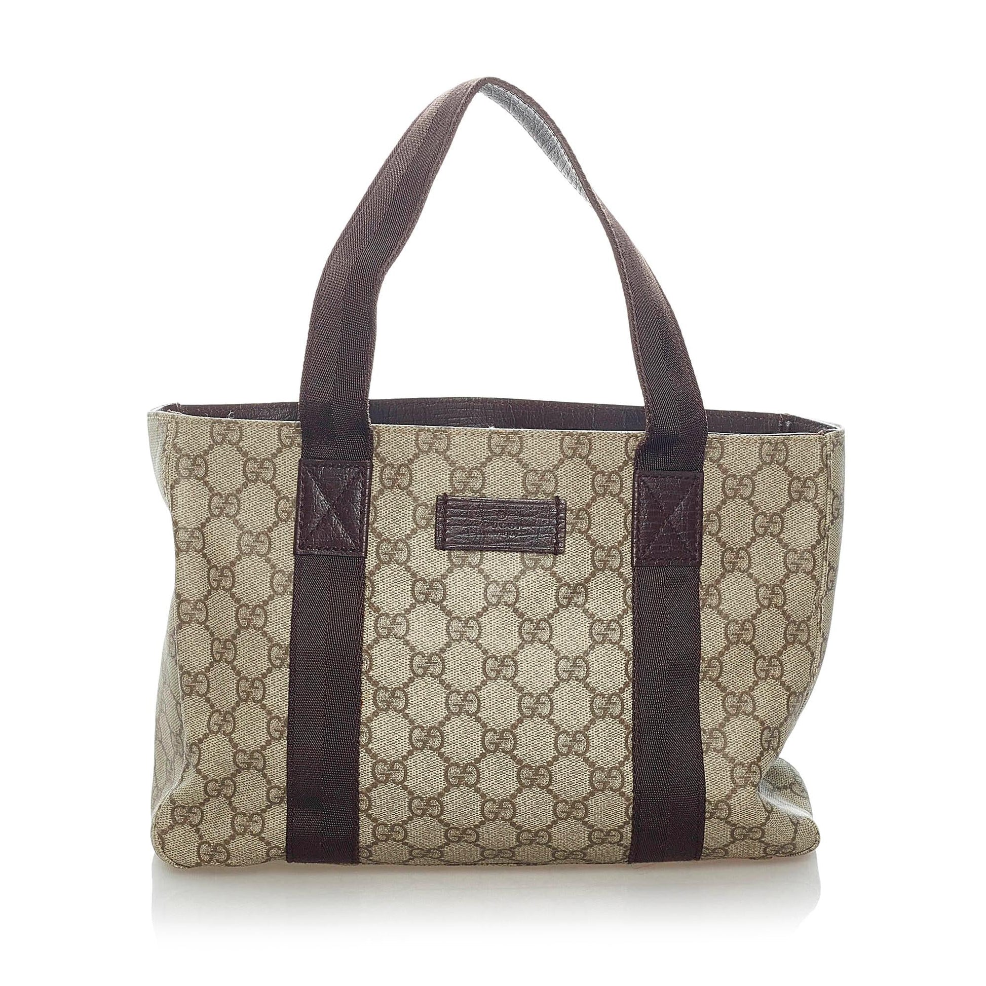 Gucci GG Supreme SHG Canvas Brown Tote Bag 3