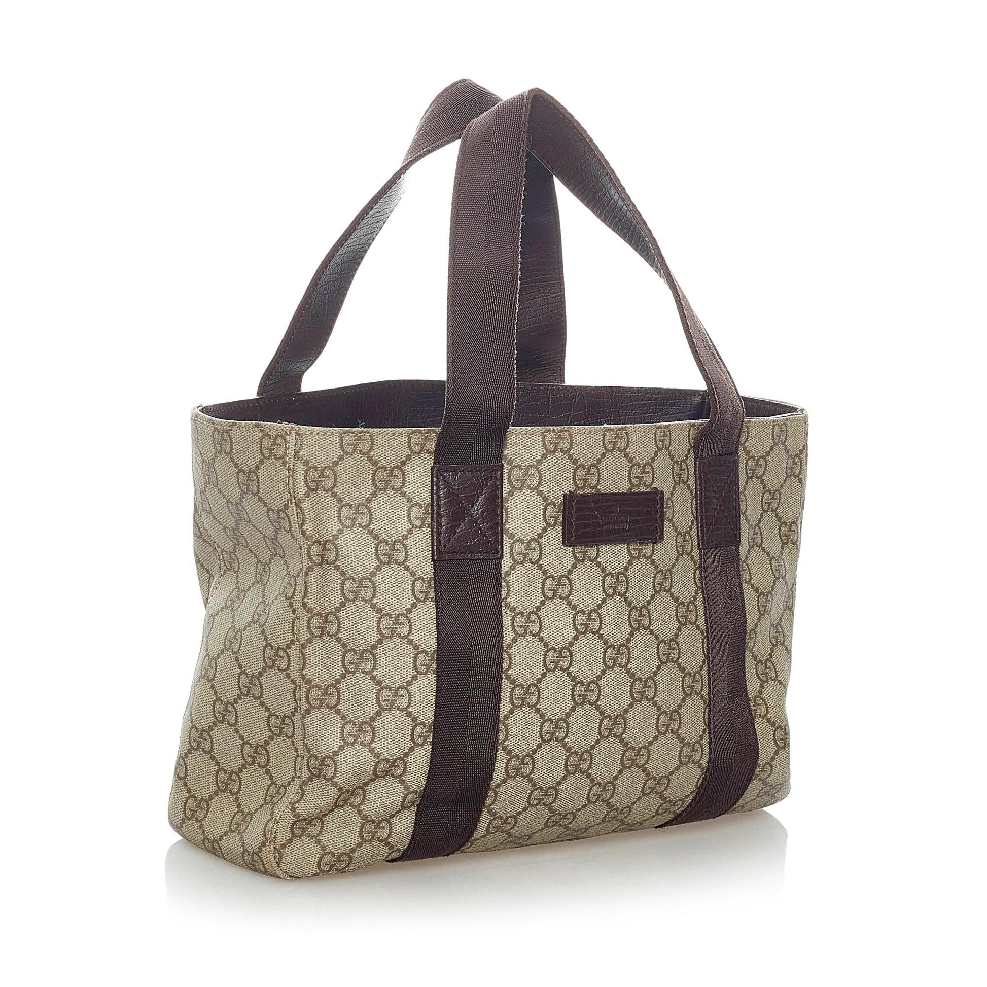 Gucci GG Supreme SHG Canvas Brown Tote Bag 3