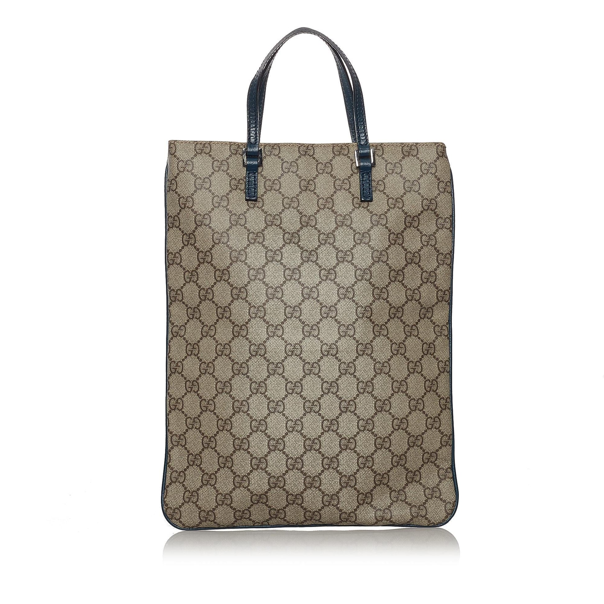 Gucci GG Supreme SHG Canvas Black Brown Tote Bag Bag Shg