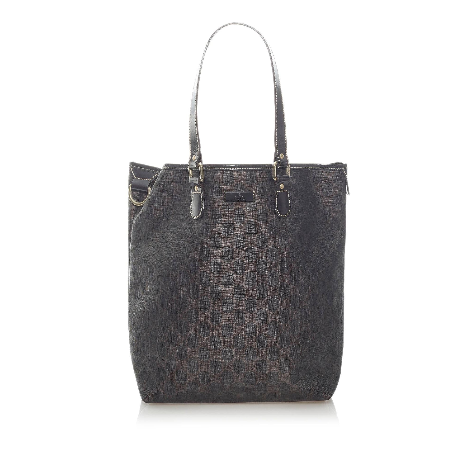 Gucci GG Supreme SHG-DcfpWV Canvas Calf Brown Tote Bag