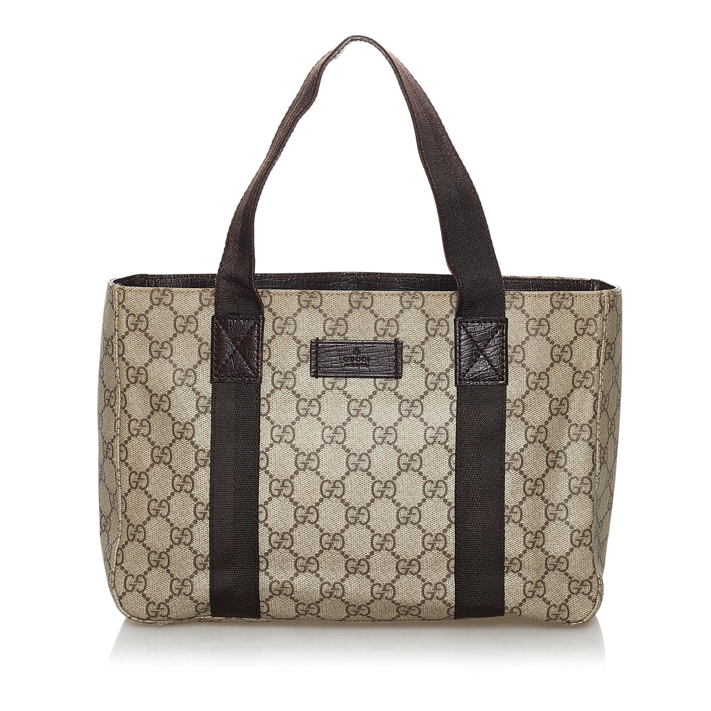 Gucci GG Supreme SHG Canvas Calf Brown Tote Bag Tote Shg