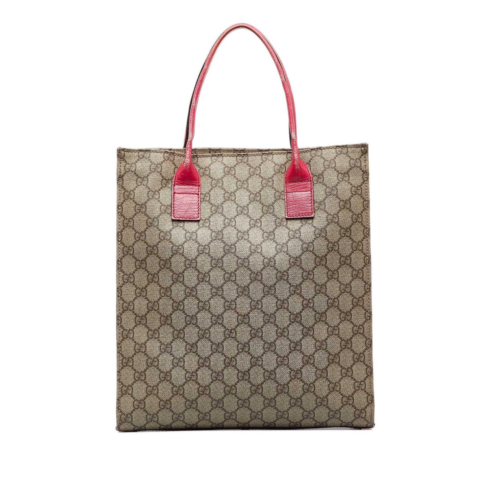 Gucci GG Supreme SHG-PIW0dp Canvas Calf Brown Pink Tote Bag