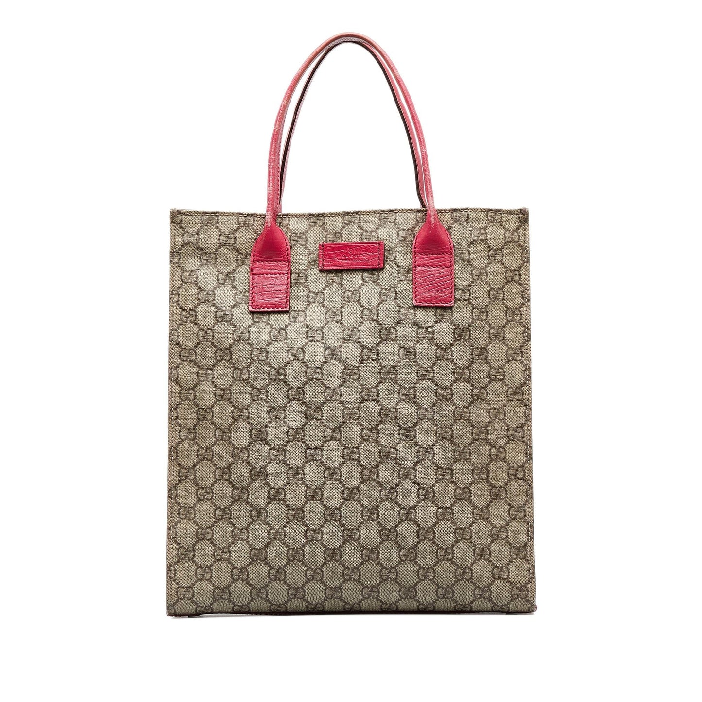 Gucci GG Supreme SHG-PIW0dp Canvas Calf Brown Pink Tote Bag