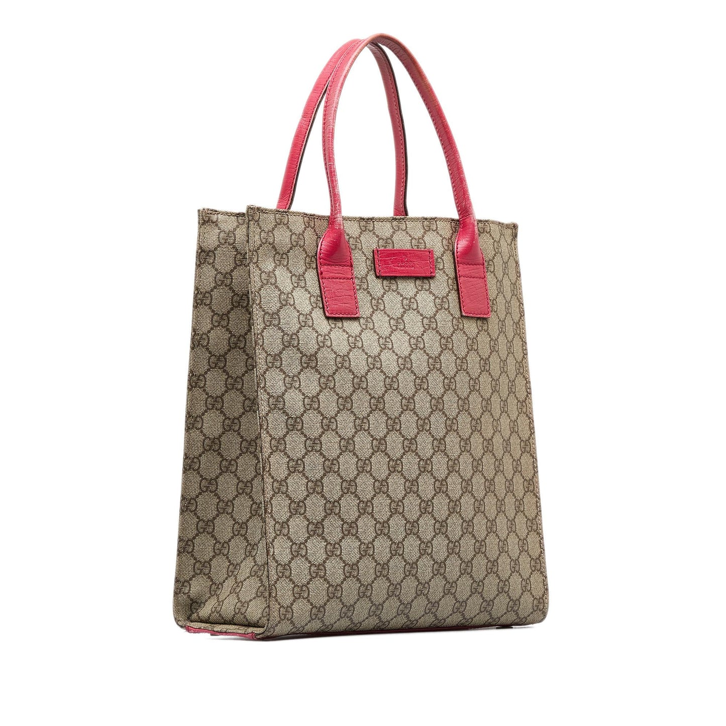 Gucci GG Supreme SHG-PIW0dp Canvas Calf Brown Pink Tote Bag