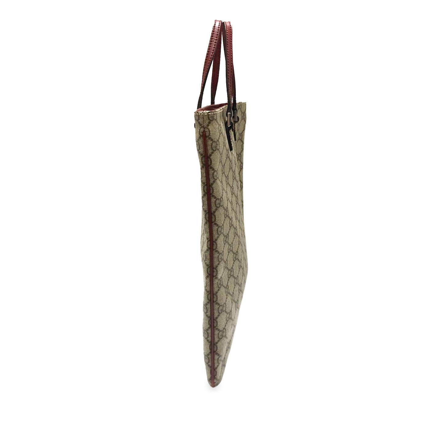 Gucci GG Supreme SHG-WOu9aR Canvas Calf Brown Red Tote Bag