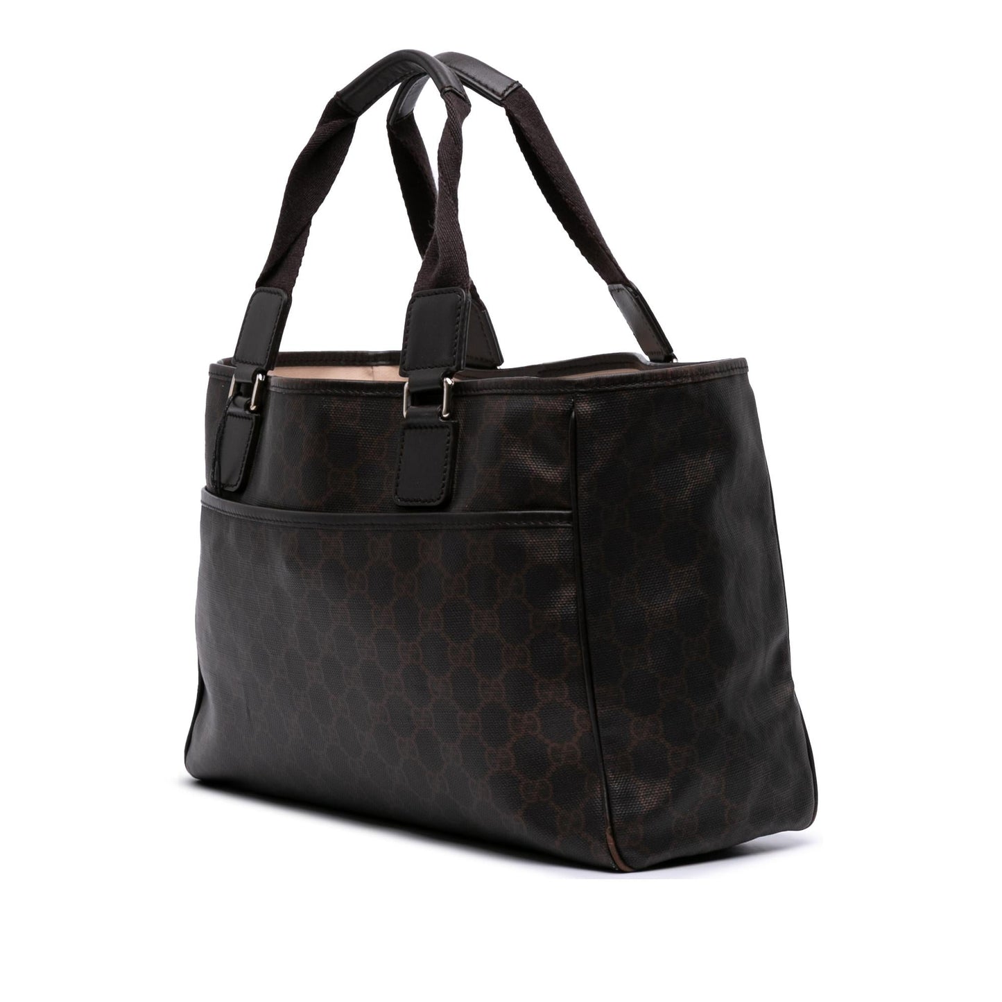 Gucci GG Supreme Canvas Calf Brown Tote Bag Tote 7