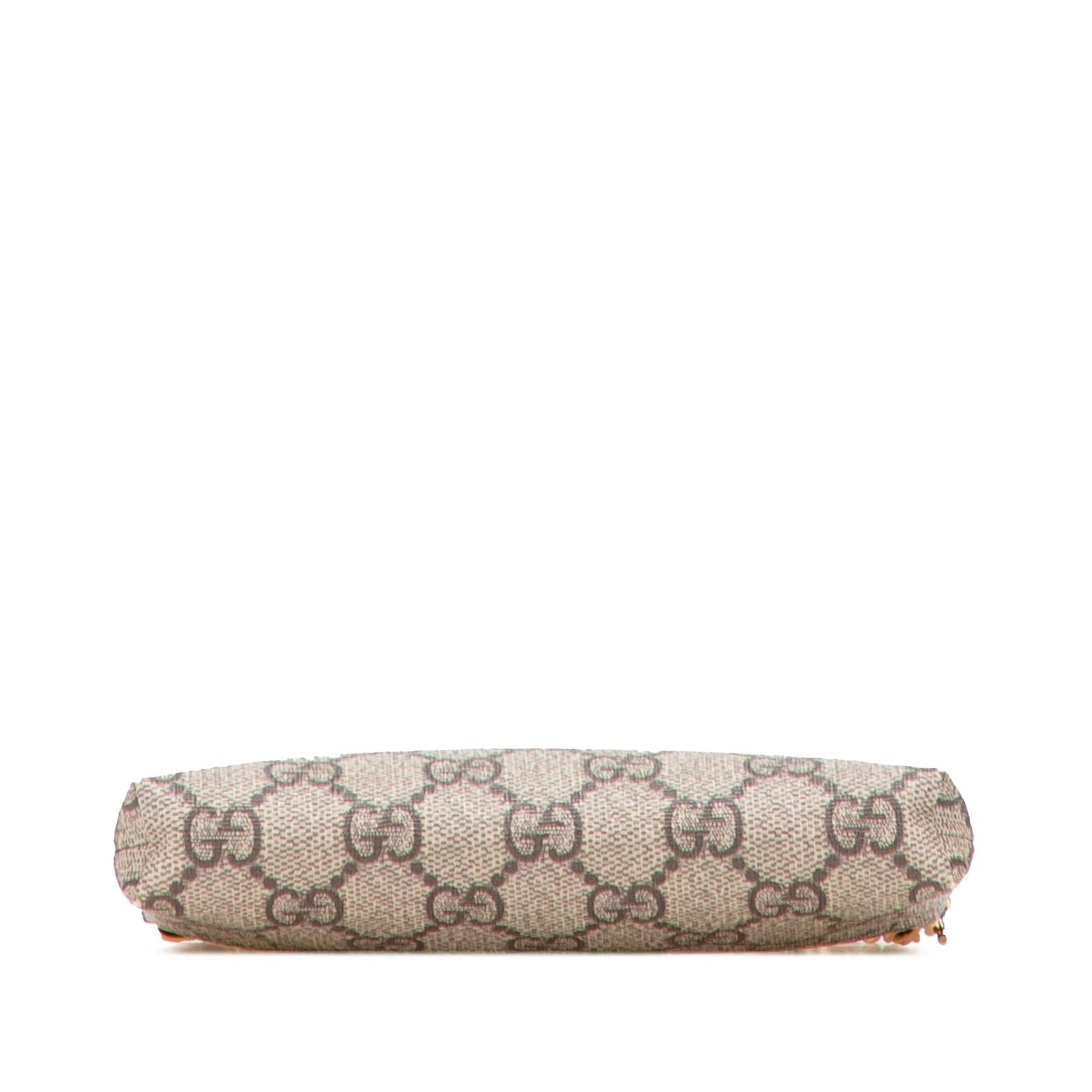 Gucci GG Supreme Wallet on Canvas Brown Chain Satchel Bag