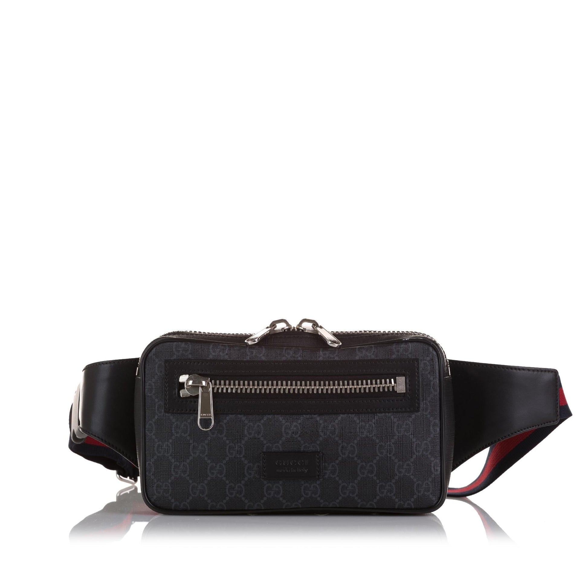 Gucci GG Supreme Web Belt SHG-eg43OK Canvas Black Accessory