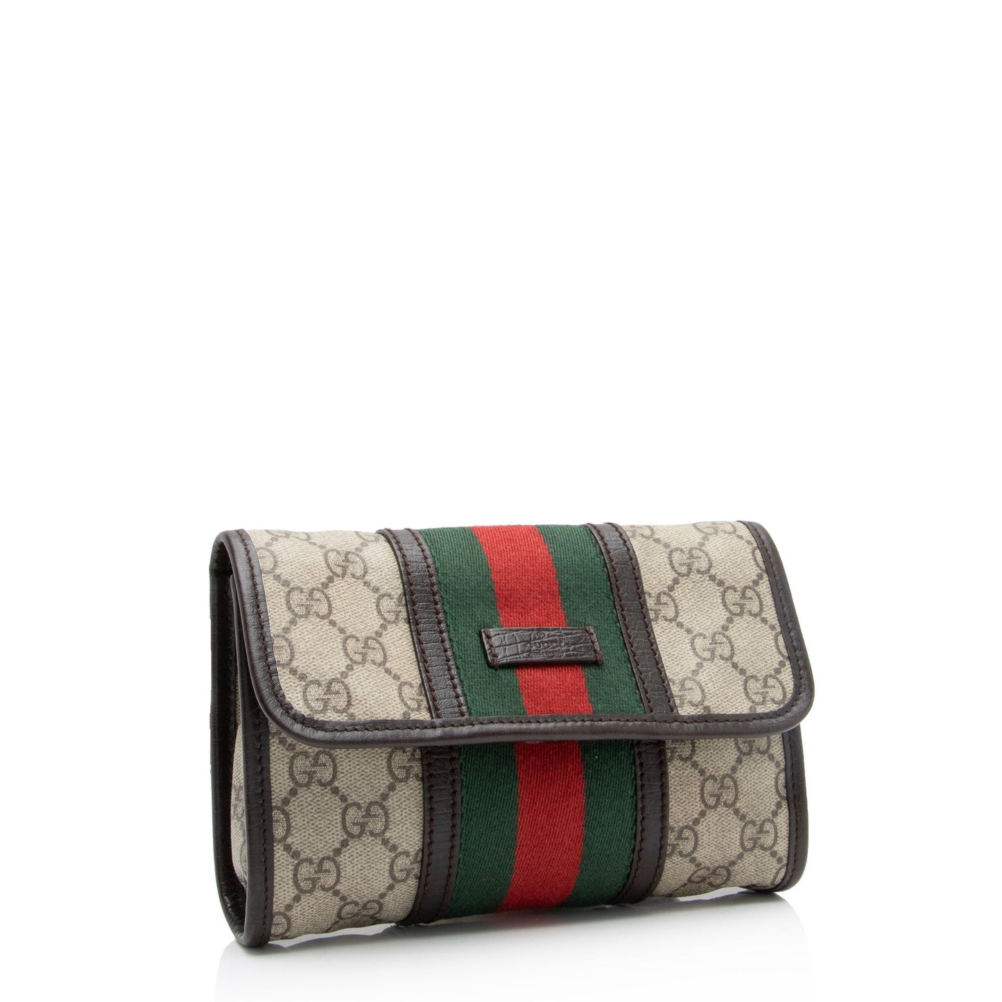 Gucci GG Supreme Web Belt SHF-Bdkuvr Leather Canvas Nylon Brown Accessory