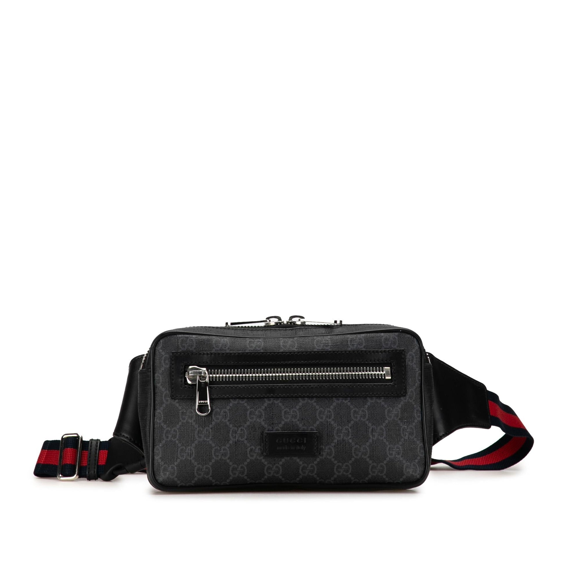 Gucci GG Supreme Web Belt SHG-2Lu14R Canvas Black Accessory
