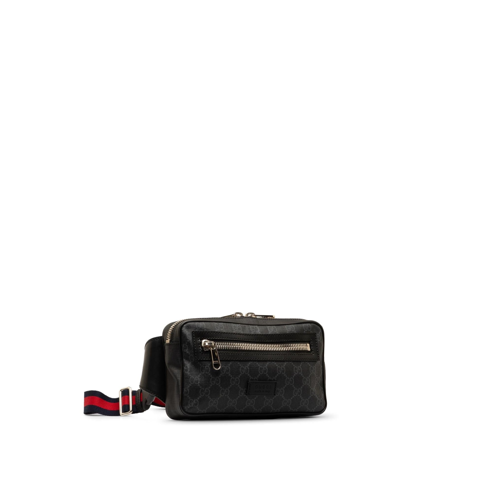 Gucci GG Supreme Web Belt SHG-fqt5v2 Canvas Black Accessory