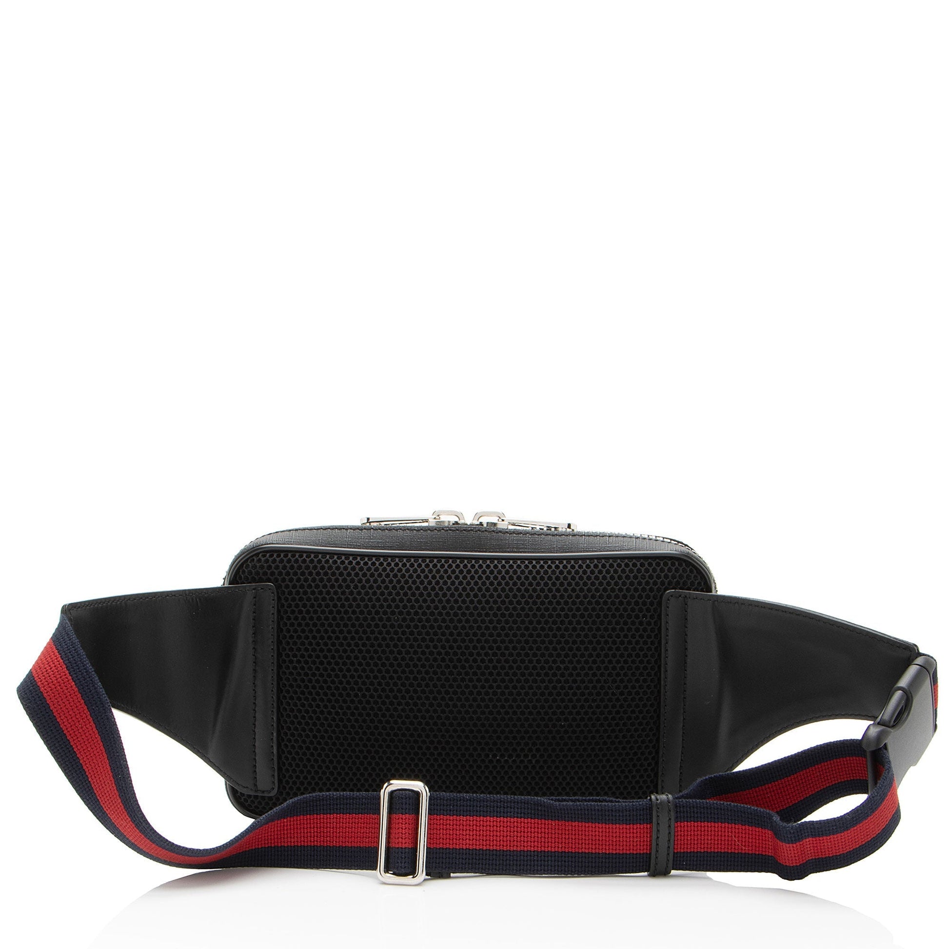 Gucci GG Supreme Web Zip Belt Leather Canvas Nylon Black Accessory Shf 52Mzpp