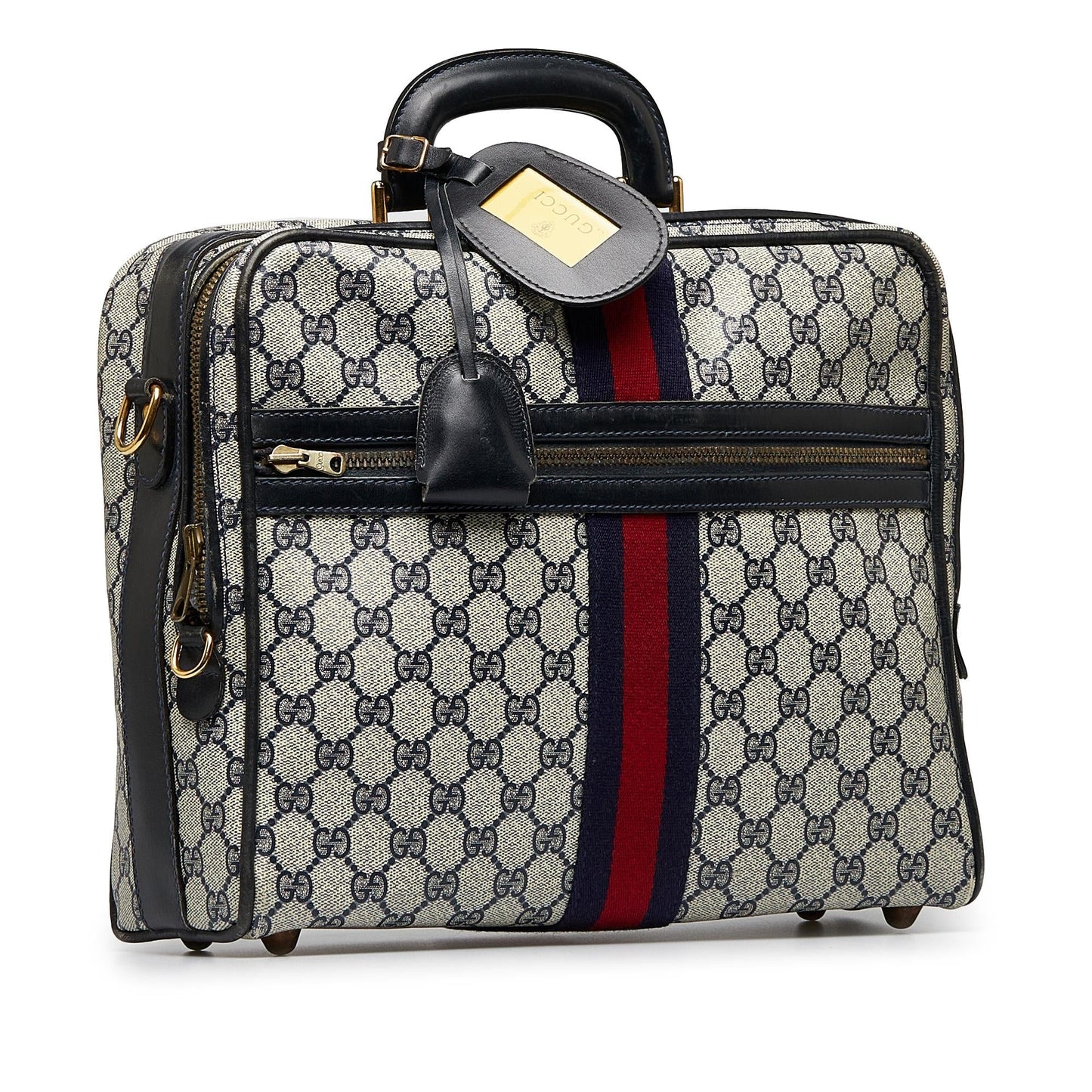 Gucci GG Supreme Web Business SHG-zyhuKS Canvas Calf Grey Tote Bag
