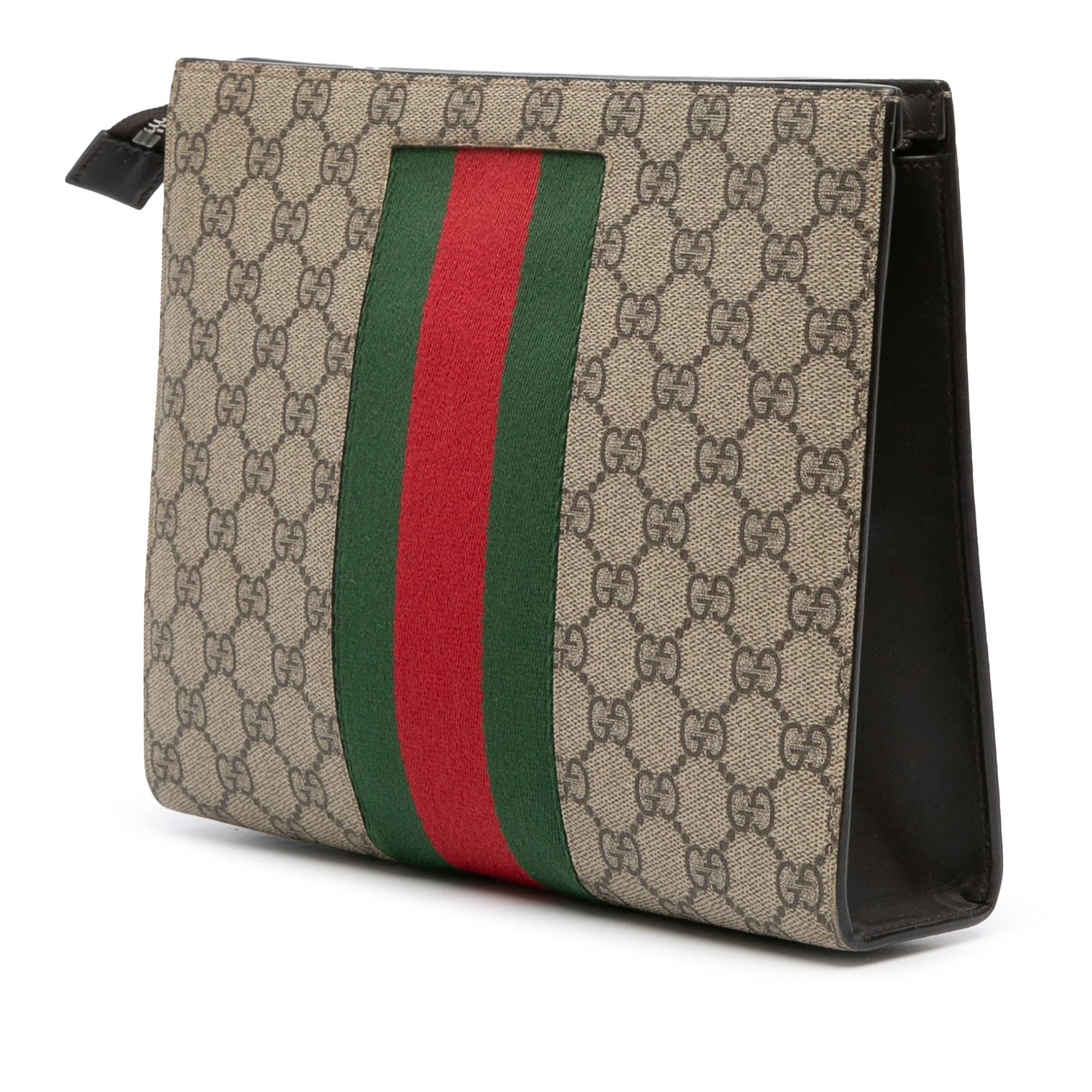 Gucci GG Supreme Web Clutch Bag