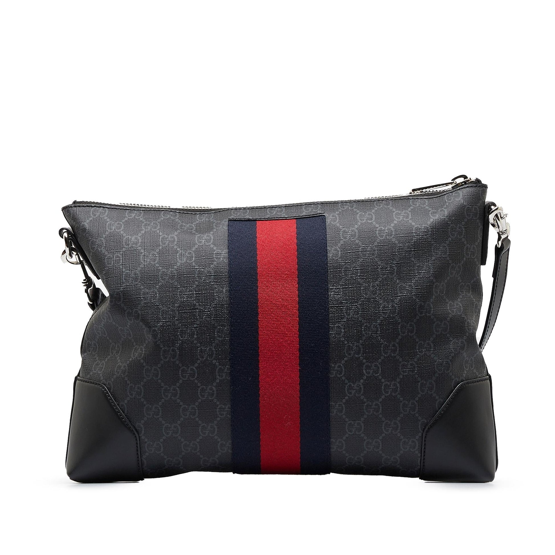 Gucci GG Supreme Web SHG-gkkz7w Canvas Black Crossbody Bag