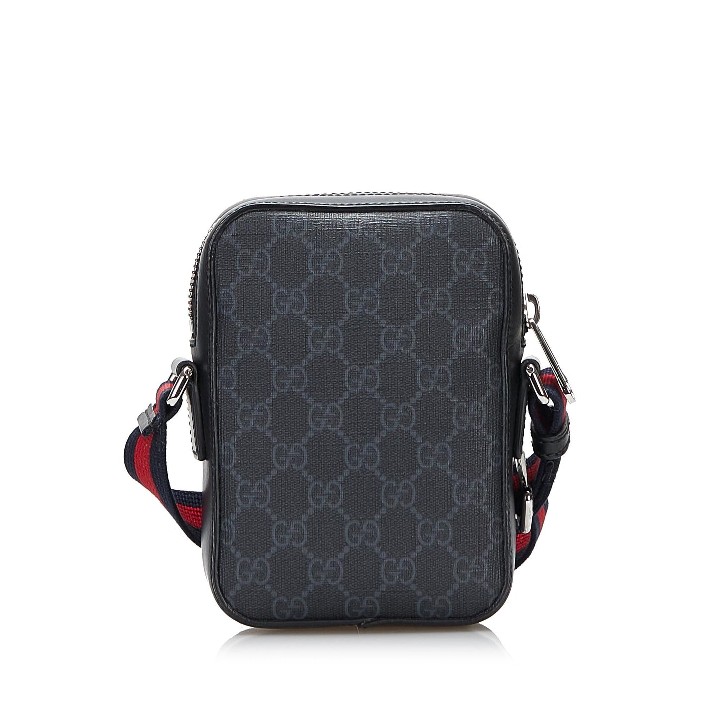 Gucci GG Supreme Web SHG-jJ8xAz Canvas Calf Black Crossbody Bag