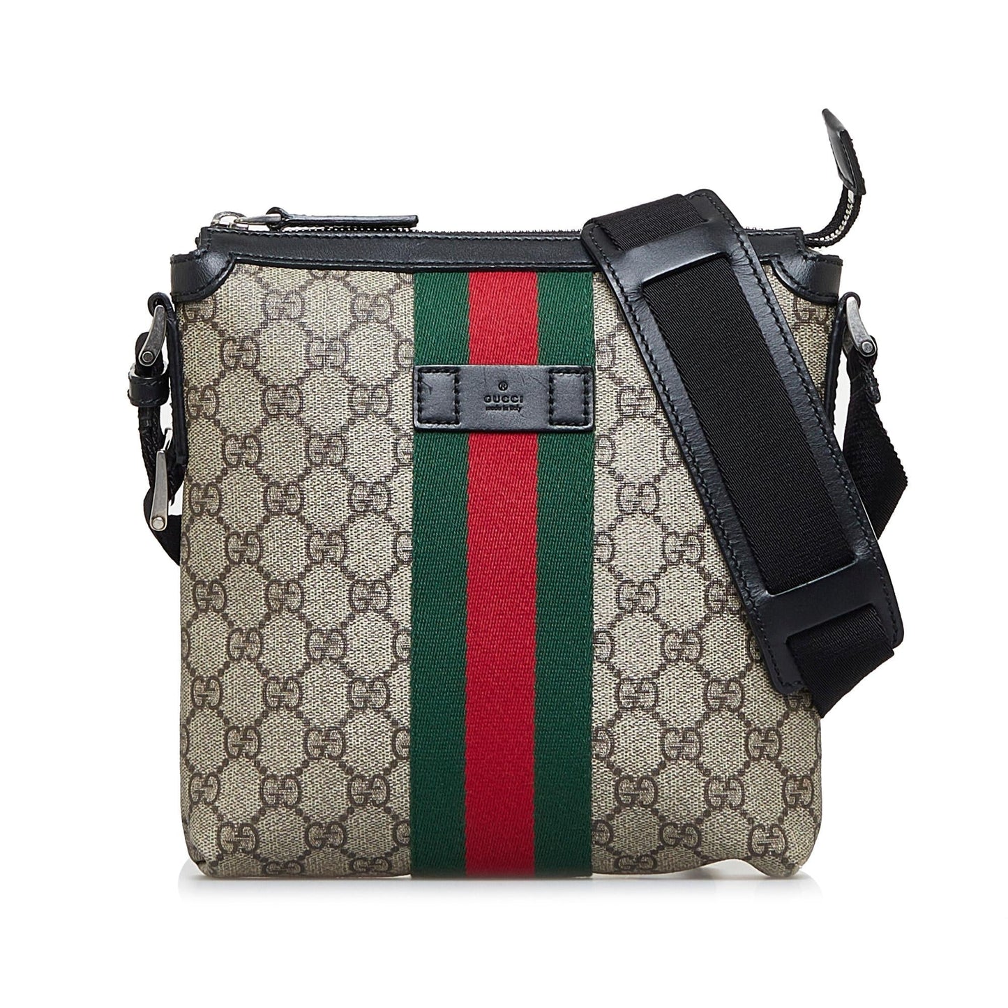 Gucci GG Supreme Web SHG-0RcW81 Canvas Calf Brown Crossbody Bag